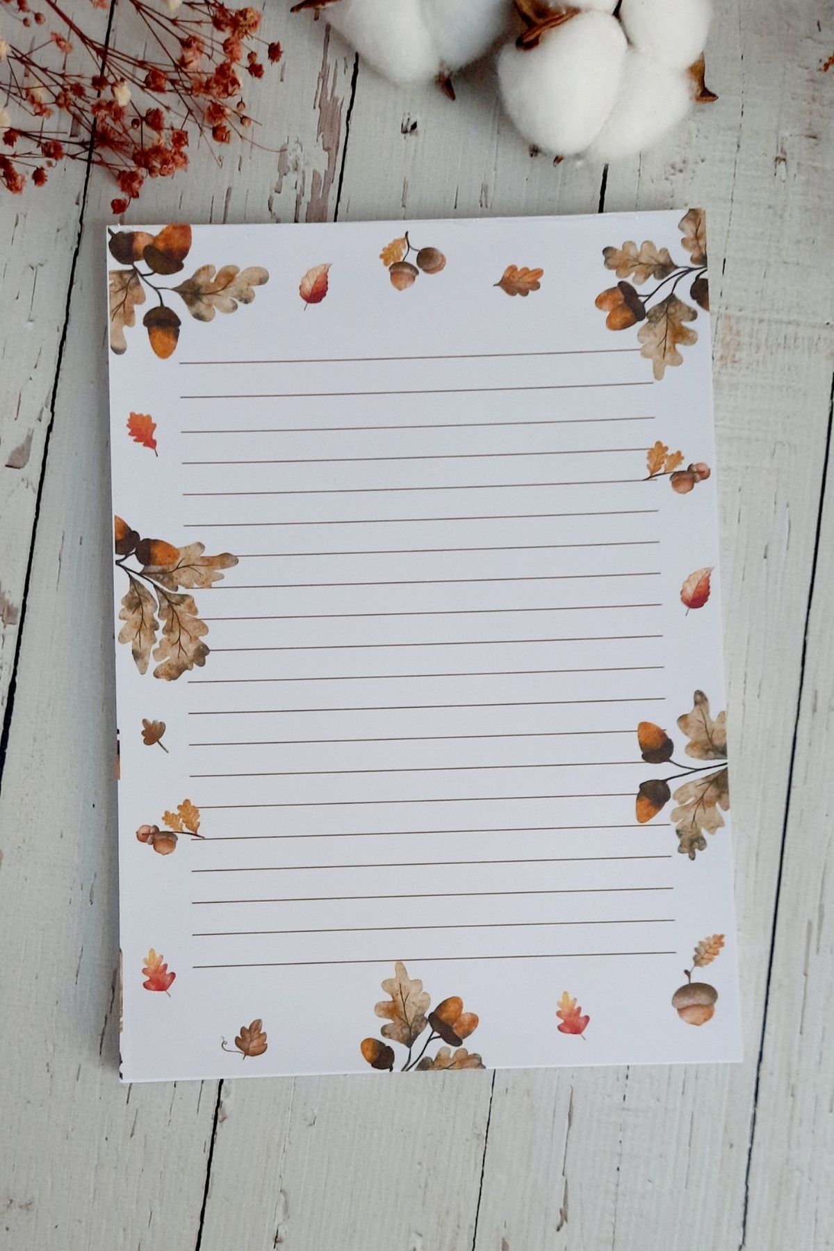 Burak Baskı Tasarım-Acorn A5 Notepad - Memopad, Memo Pad and Notebook for Autumn, Winter and New Year 3