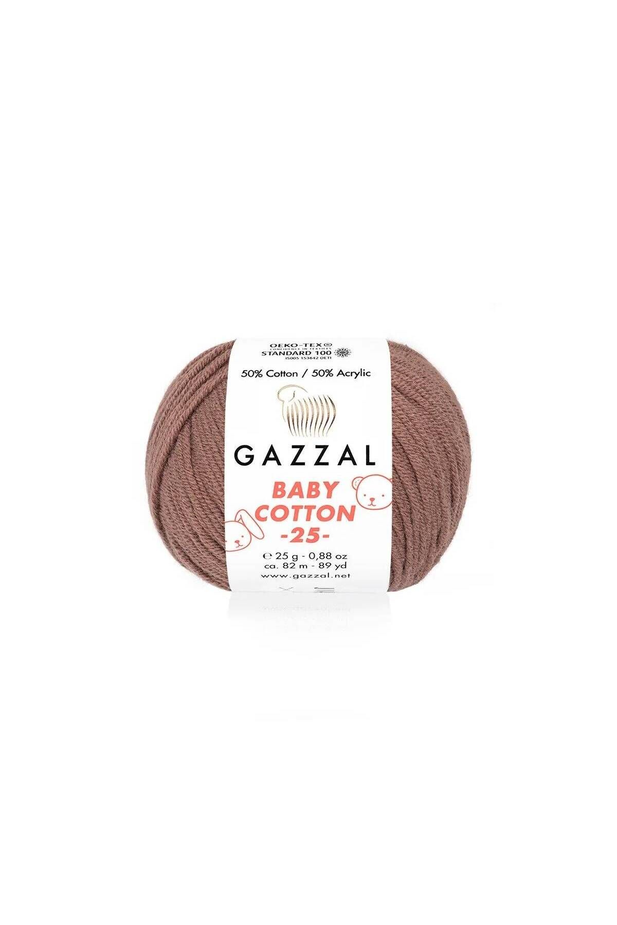 Gazzal Baby Cotton 25 El Örgü İpi Konyak 3455