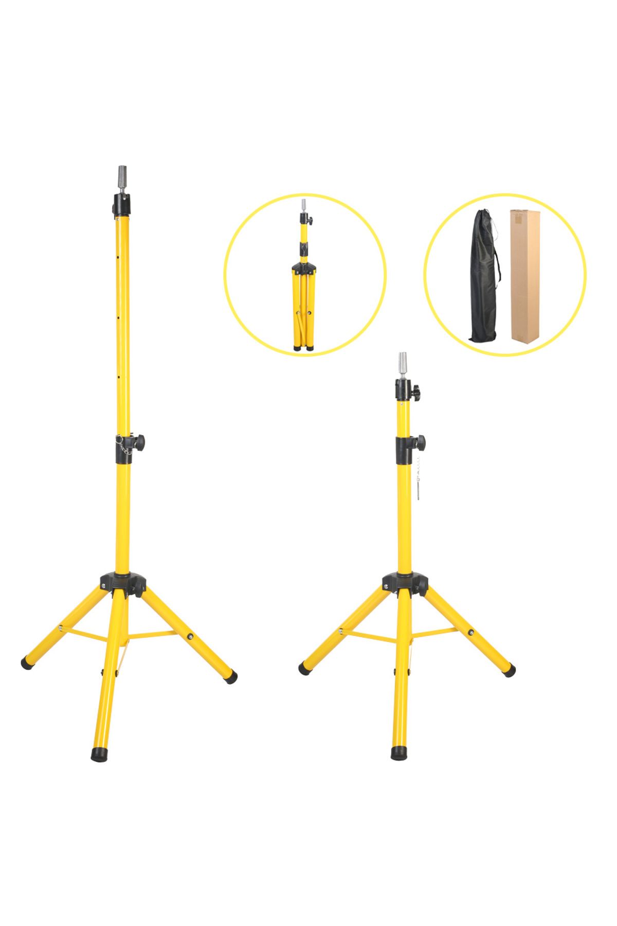 Lucest Yeni Pr Kuaför Eğitim Mankeni İçin Metal Tripod - Sari + Taşıma Çantası Kampanyalı