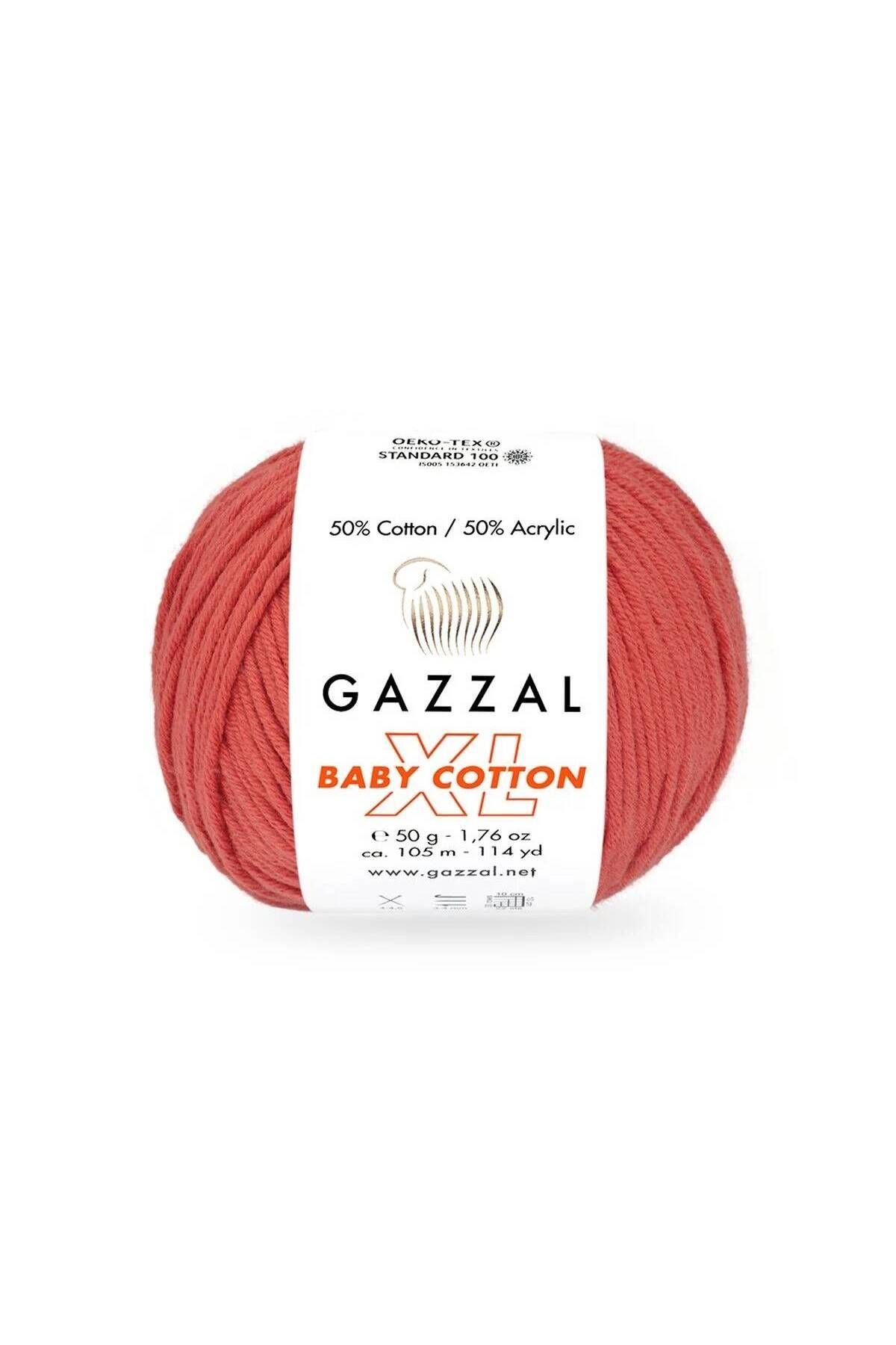 Gazzal Baby Cotton XL El Örgü İpi Biber Kırmızısı 3418