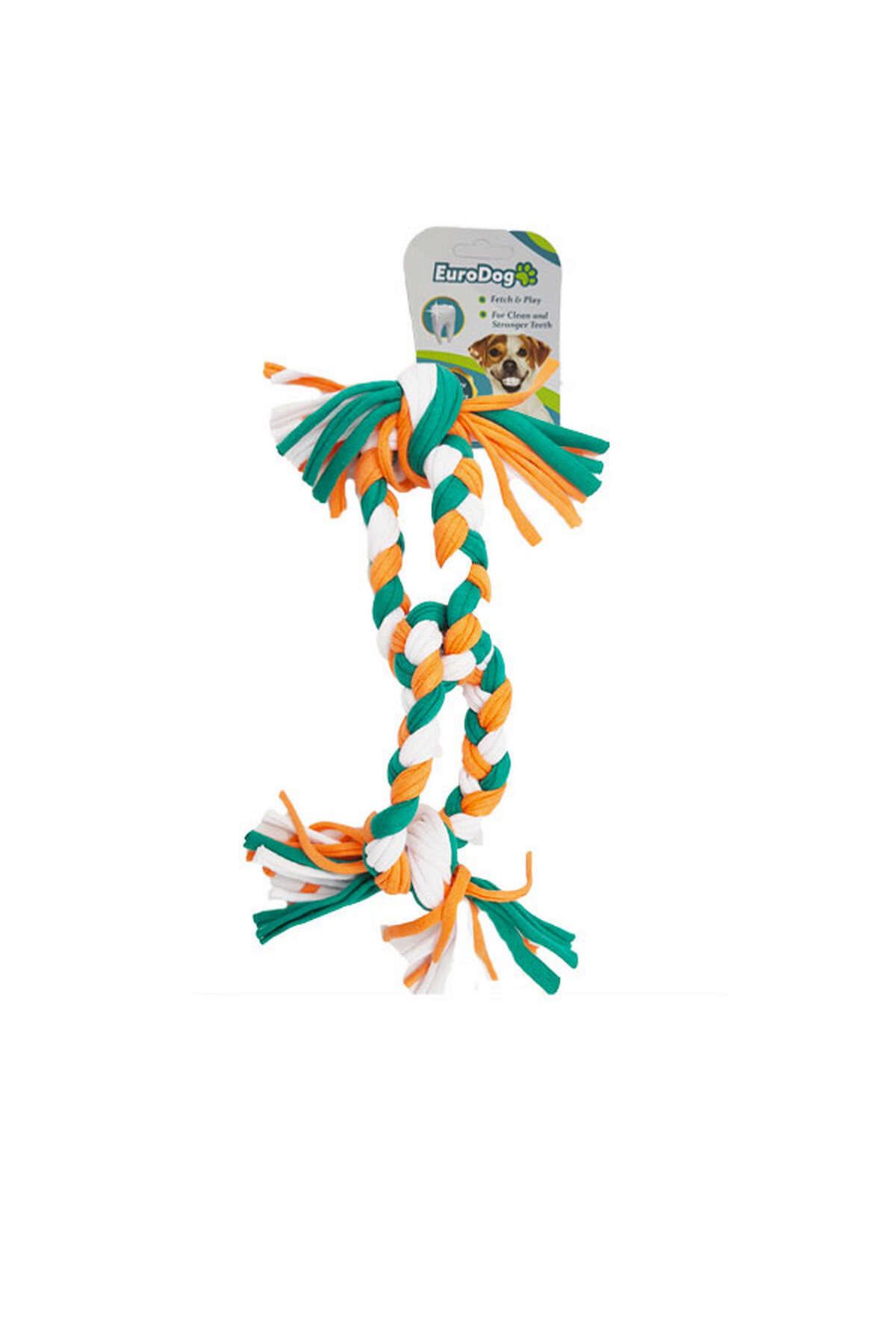 Eurodog Köpek Diş İpi 2 Halka 35cm (Tur-Yeş-Bey) YKTSN