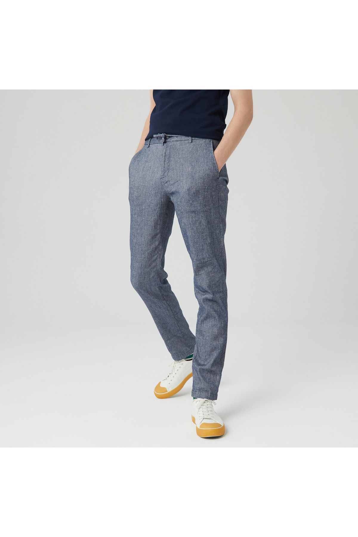شلوار خاکستری مردانه آبی باریک و اورجینال Lacoste