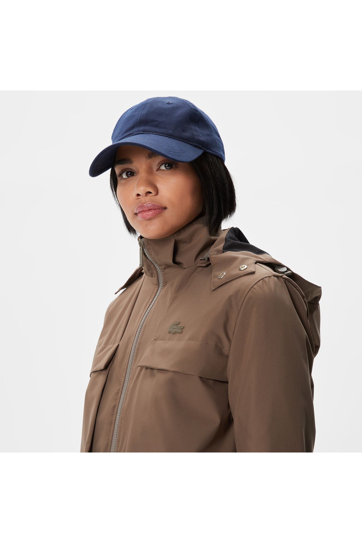 Lacoste-Women's Hooded Brown Coat 4