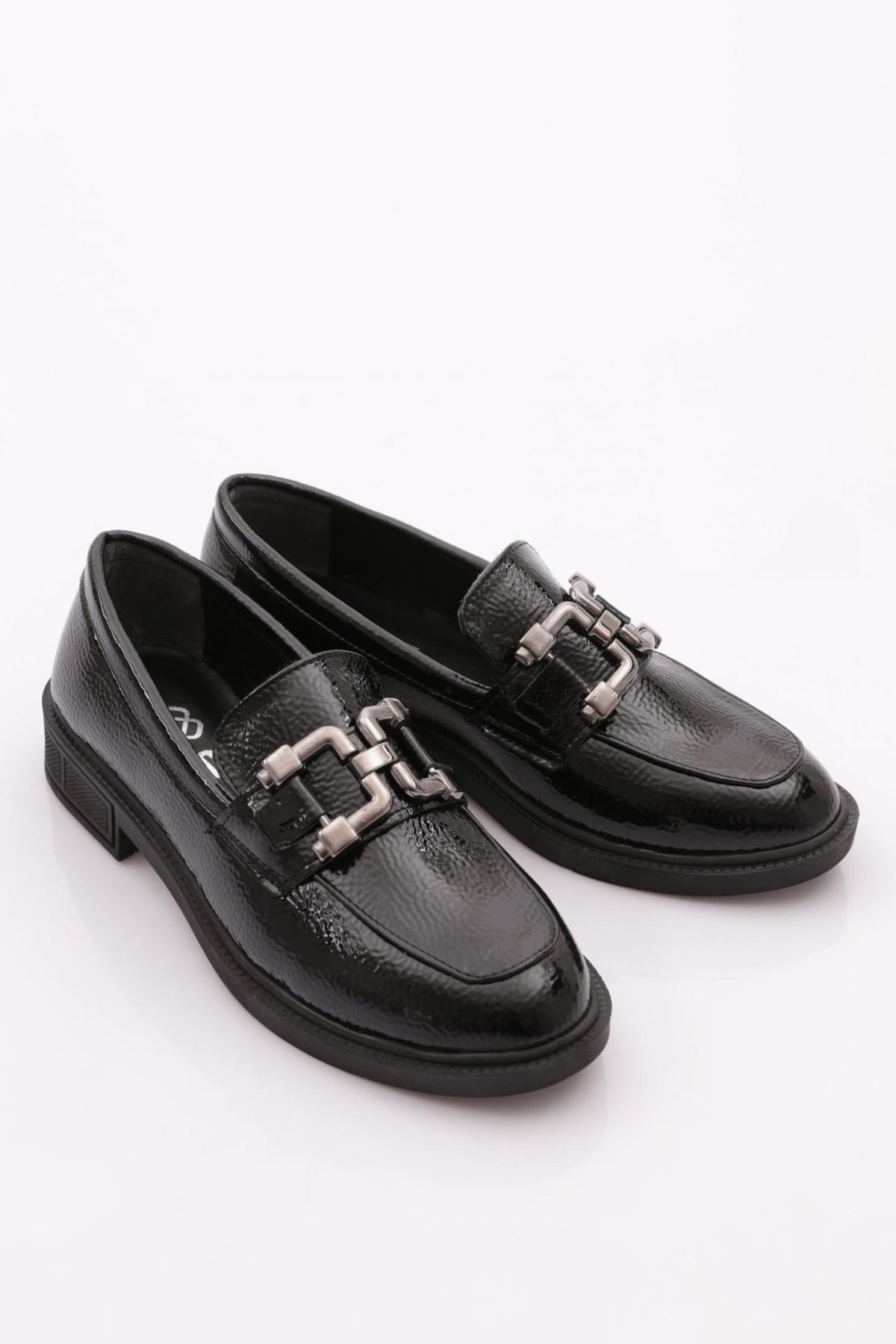 DGN-Black Patent Leather Women's Loafer - Wrinkled 30212674 2