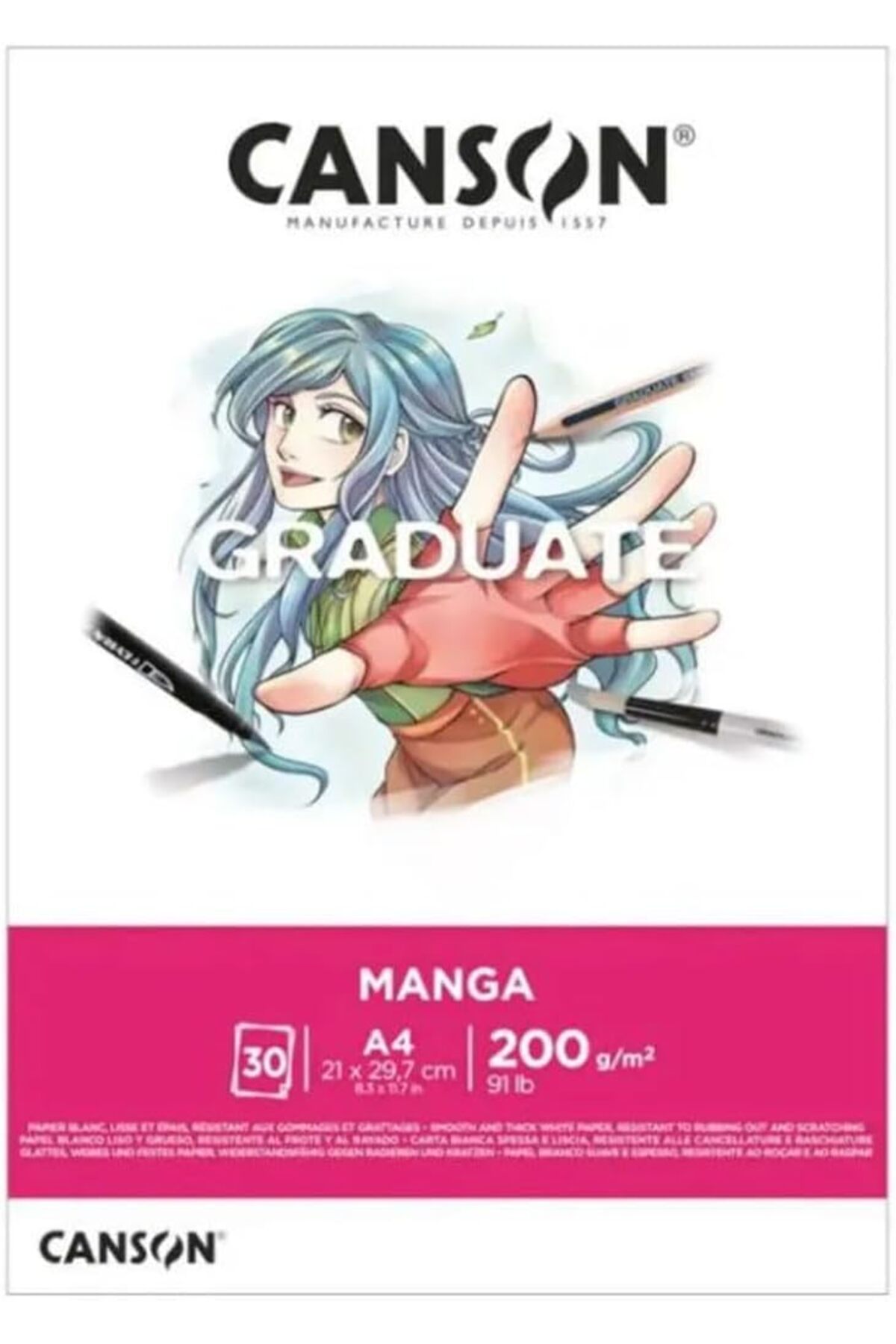 Canson Graduate Manga A4 40 Yaprak 200gr Çizim Defteri