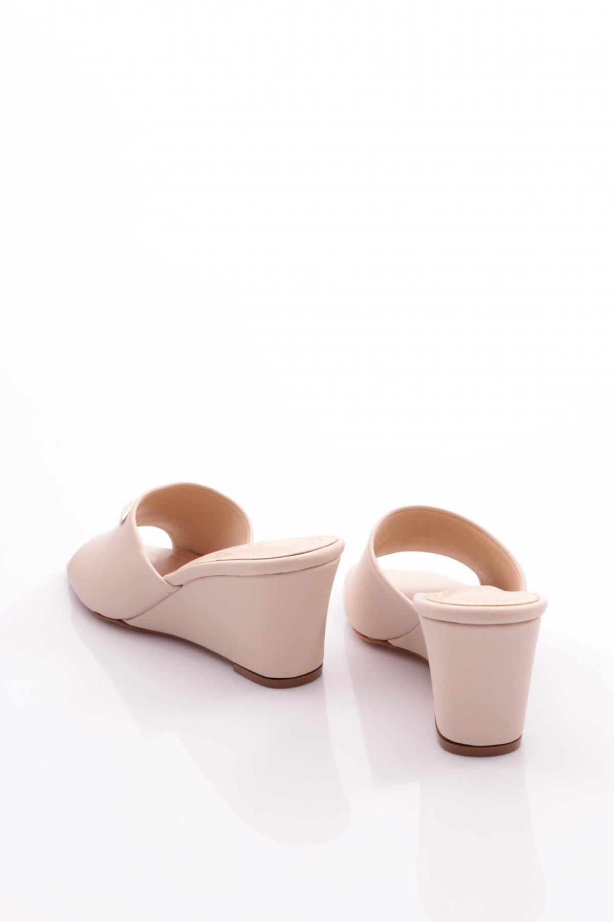 DGN-Ecru Women's Wedge Heeled Slippers - 354583539 3