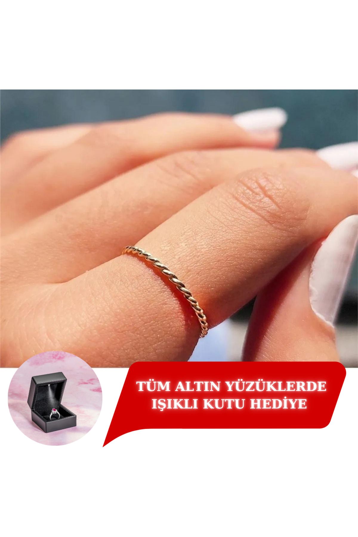 FasekGold 14 Ayar Altın Yüzük-elis Burma Telli Taşsız Evlilik Alyansı- Modern Tasarım Minimal Altın Yüzük