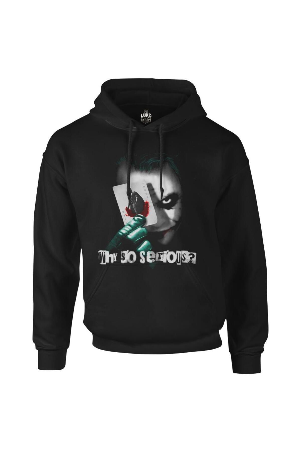 karikatürstore Joker - Cards Siyah Erkek Fermuarsız Kapşonlu