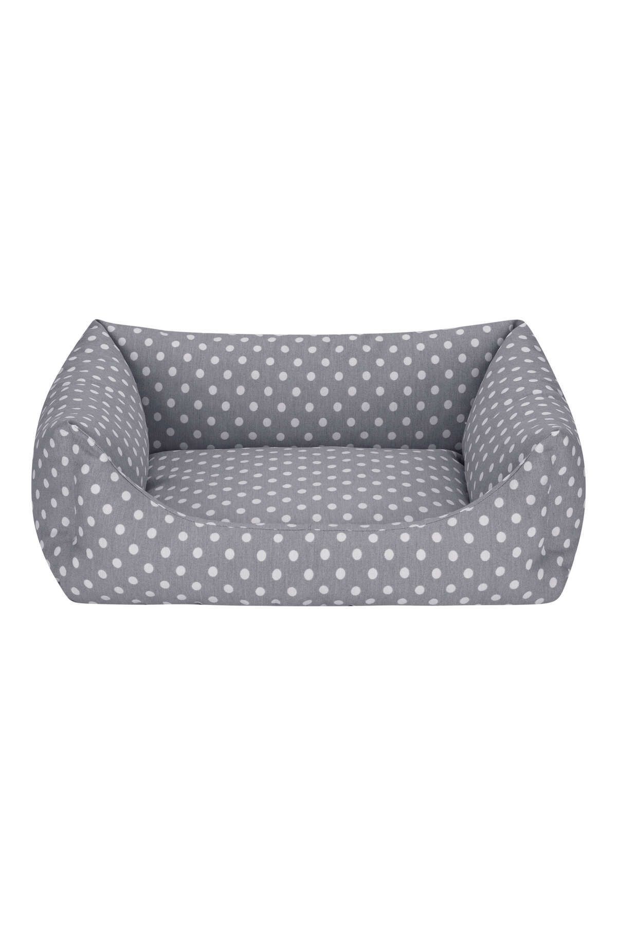 Pet Comfort Uniform Gri Puantiyeli Kedi ve Köpek Yatağı S 50x60cm DRSTR