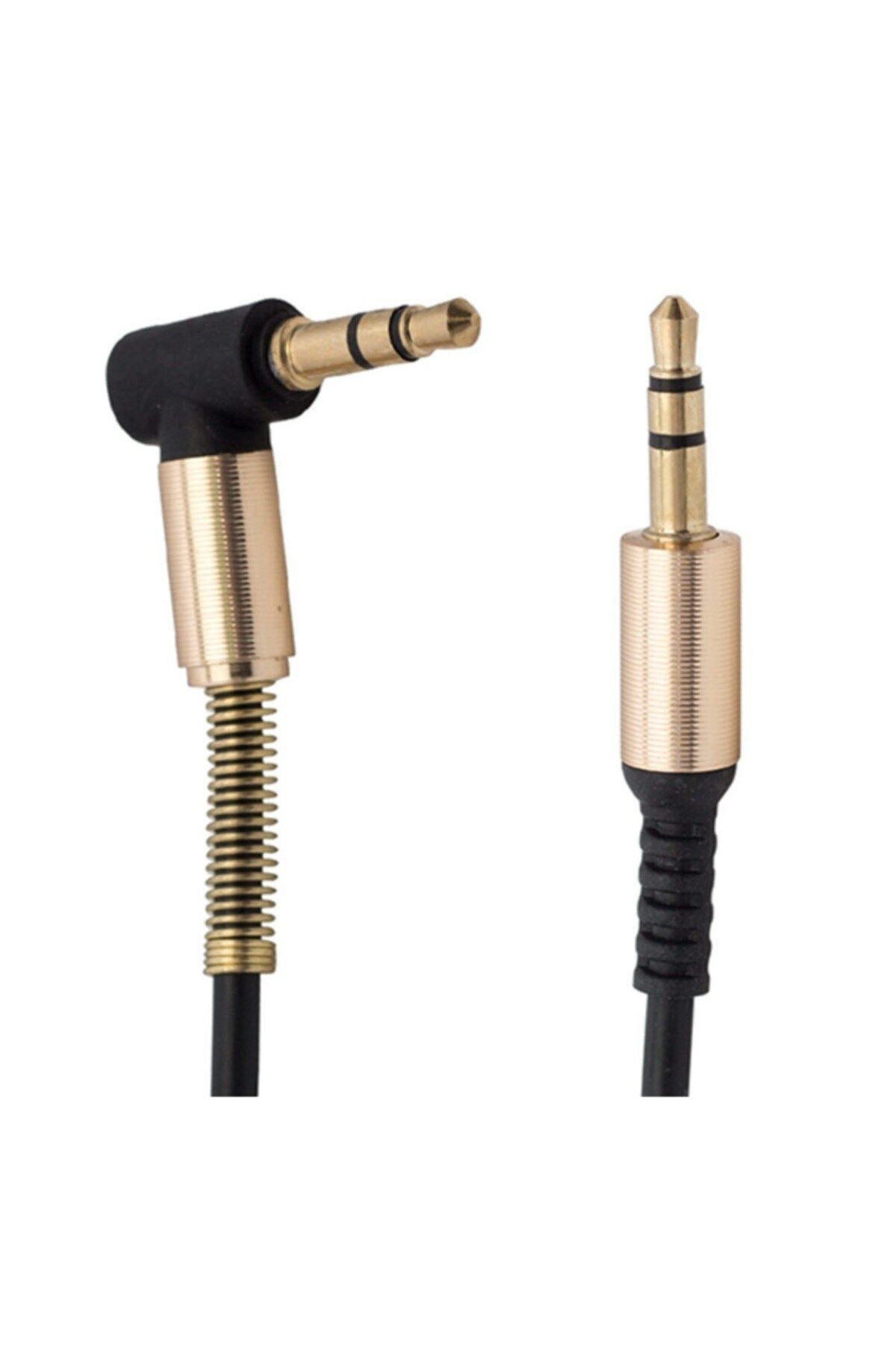 Mu Art Ahşap 3.5 Mm Metal Başlıklı Erkek/Erkek L Uçlu Jack Girişli Aux Stereo Ses Aktarma Kablosu (5175)