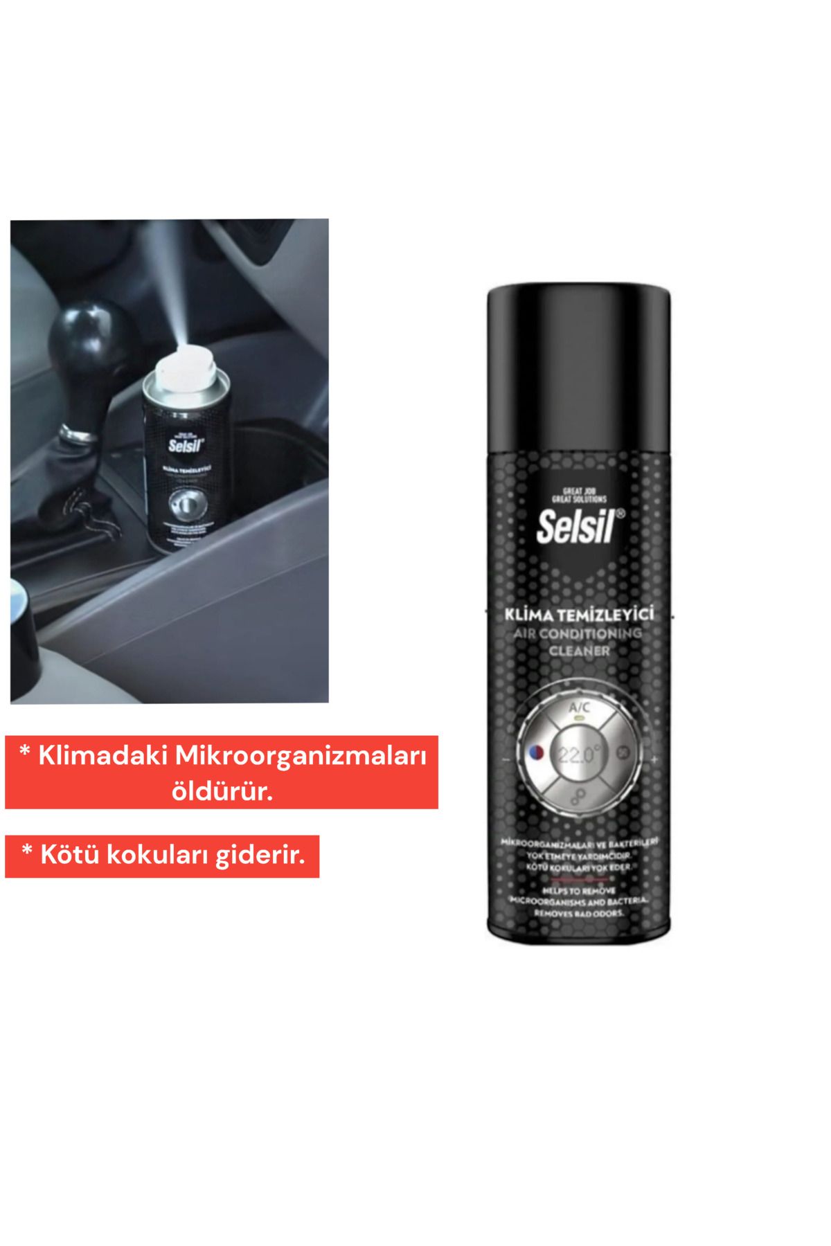 ESEMİZ Selsil Araç Klima Mikroorganizma Temizleyici Kötü Koku Giderici Sprey 150 ml