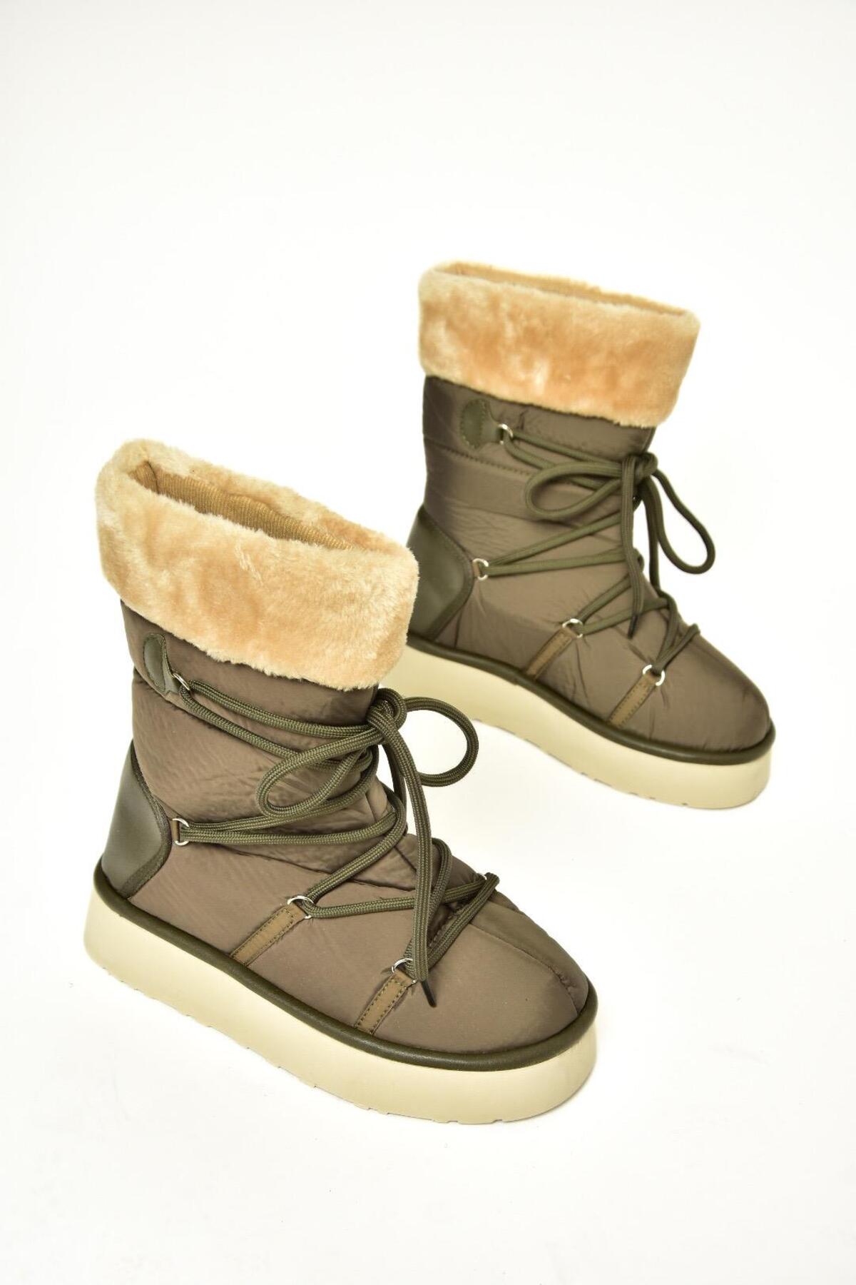 Fox Shoes T476383004 Haki Kumaş Kar Botu görsel 5
