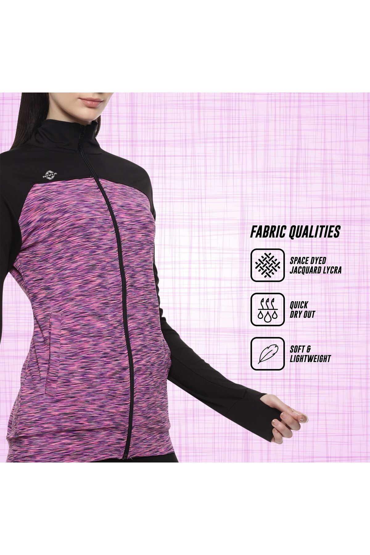 Nivia-Neo-6 Womens Jacket (Purple/Black, S) | Good for Cold Winter Weather | For Riding, Driving 4