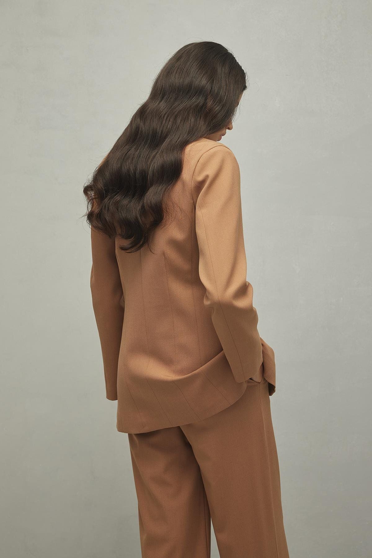 Fahhar-Camel Collar Jacket 6