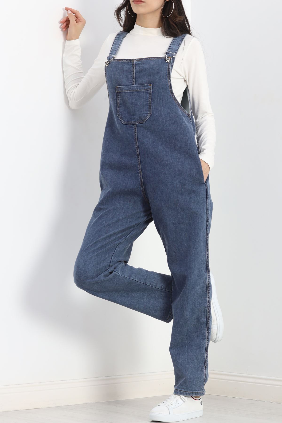 Moka Shopin-Mokashopin Lycra Dark Blue Denim Salopet - 20415.1778 7