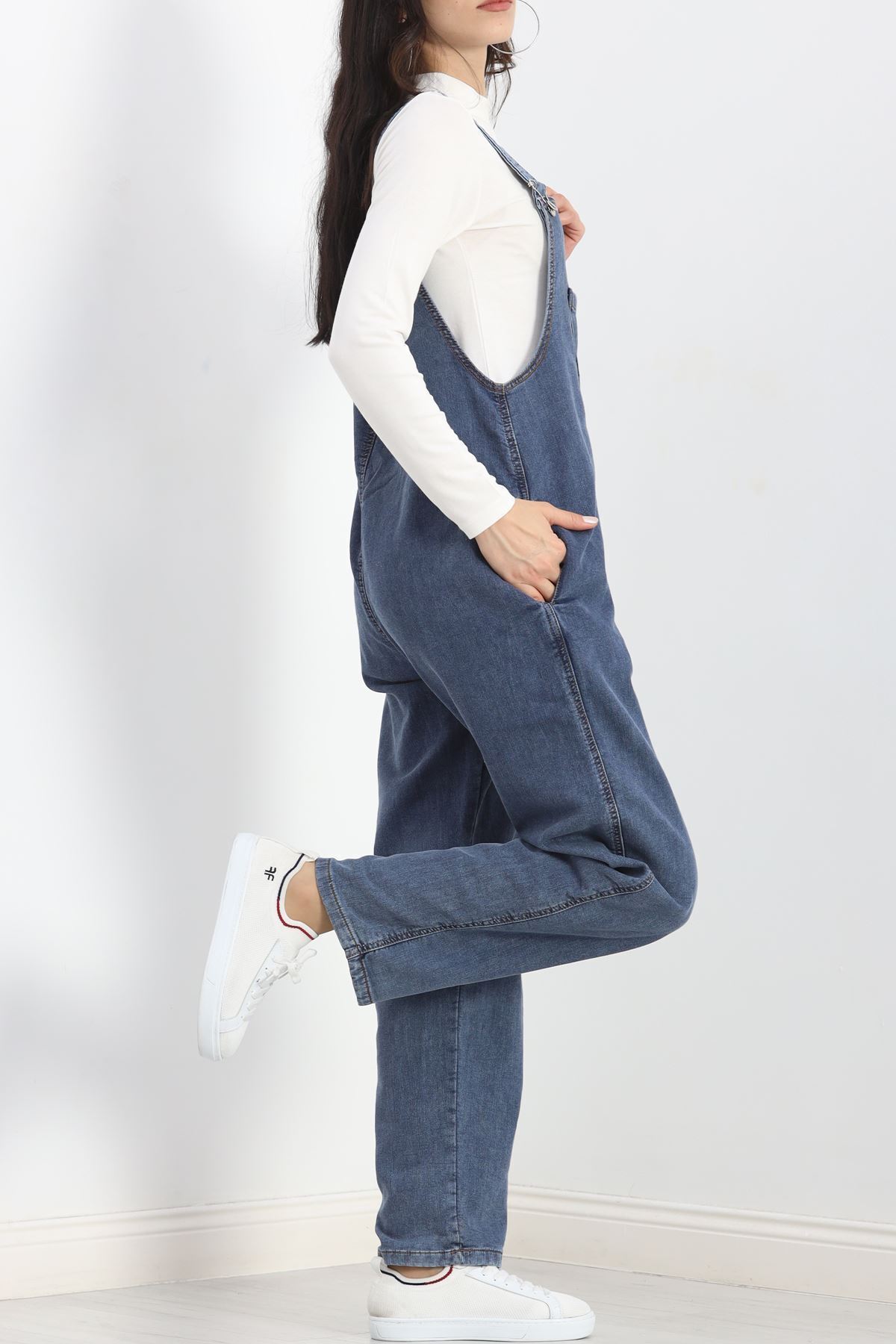 Moka Shopin-Mokashopin Lycra Dark Blue Denim Salopet - 20415.1778 6