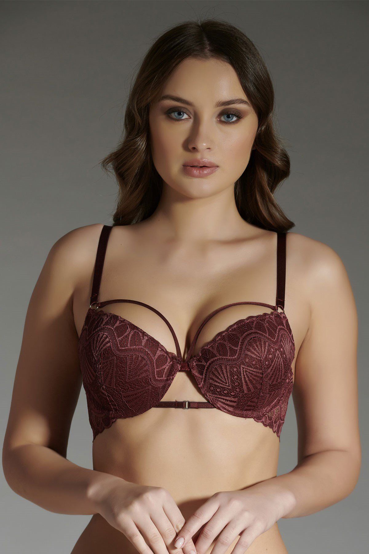 C&City-Supported Push Up Bra C13023 Claret Red 1