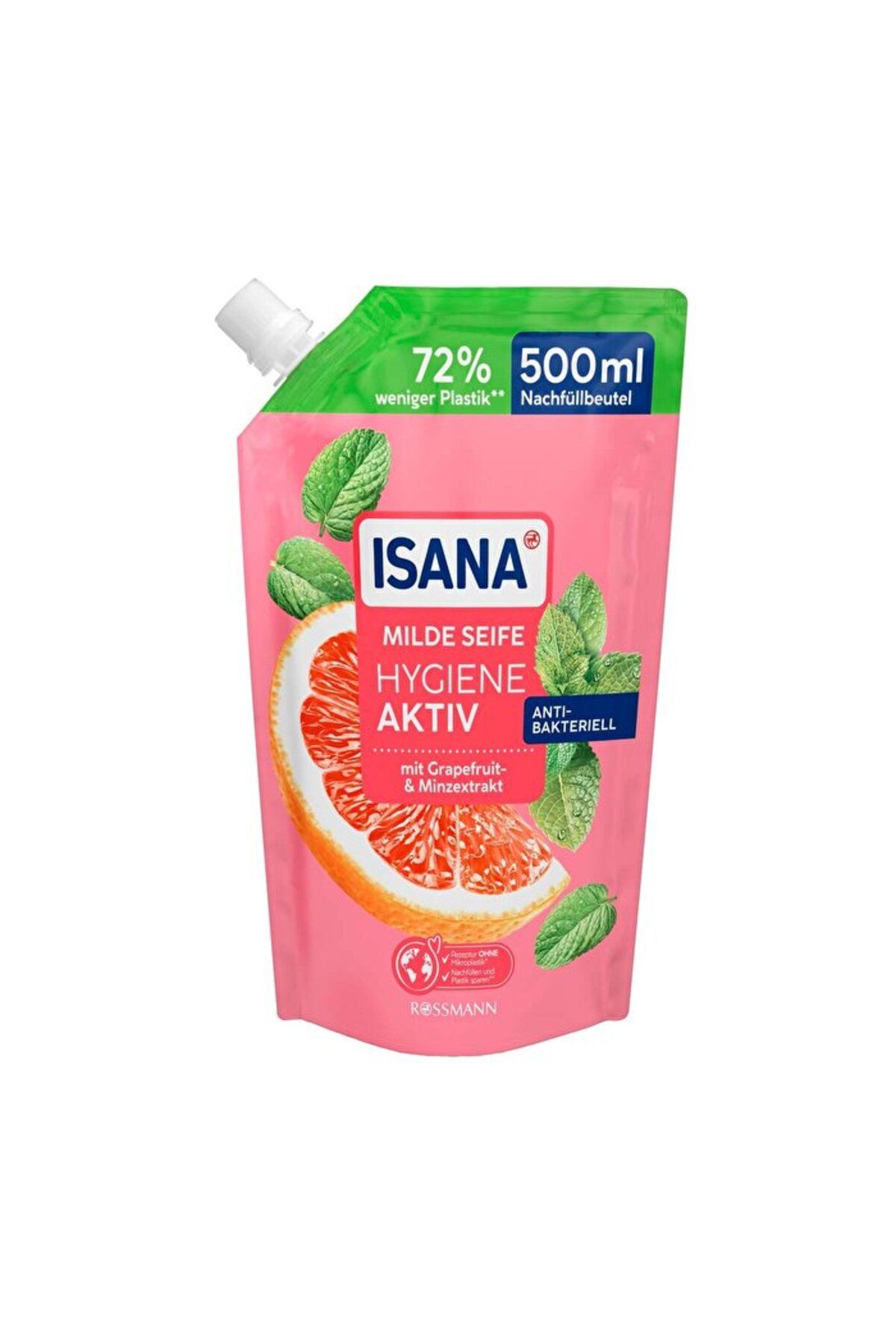 ISANA Yedek Sıvı Sabun - Hijyen Aktif Greyfurt - 500 ml