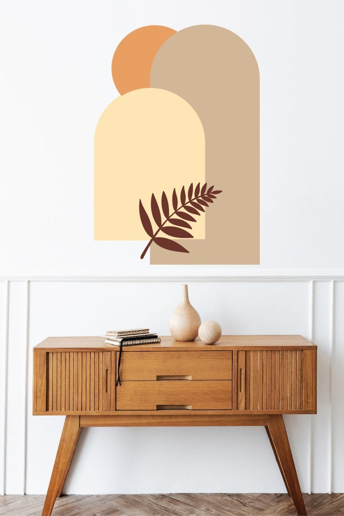 Kendiliğinden Yapışkanlı Kumaş Kanvas Dokulu Duvar Kağıdı Sun Boho Bohem Tarz Duvar Sticker