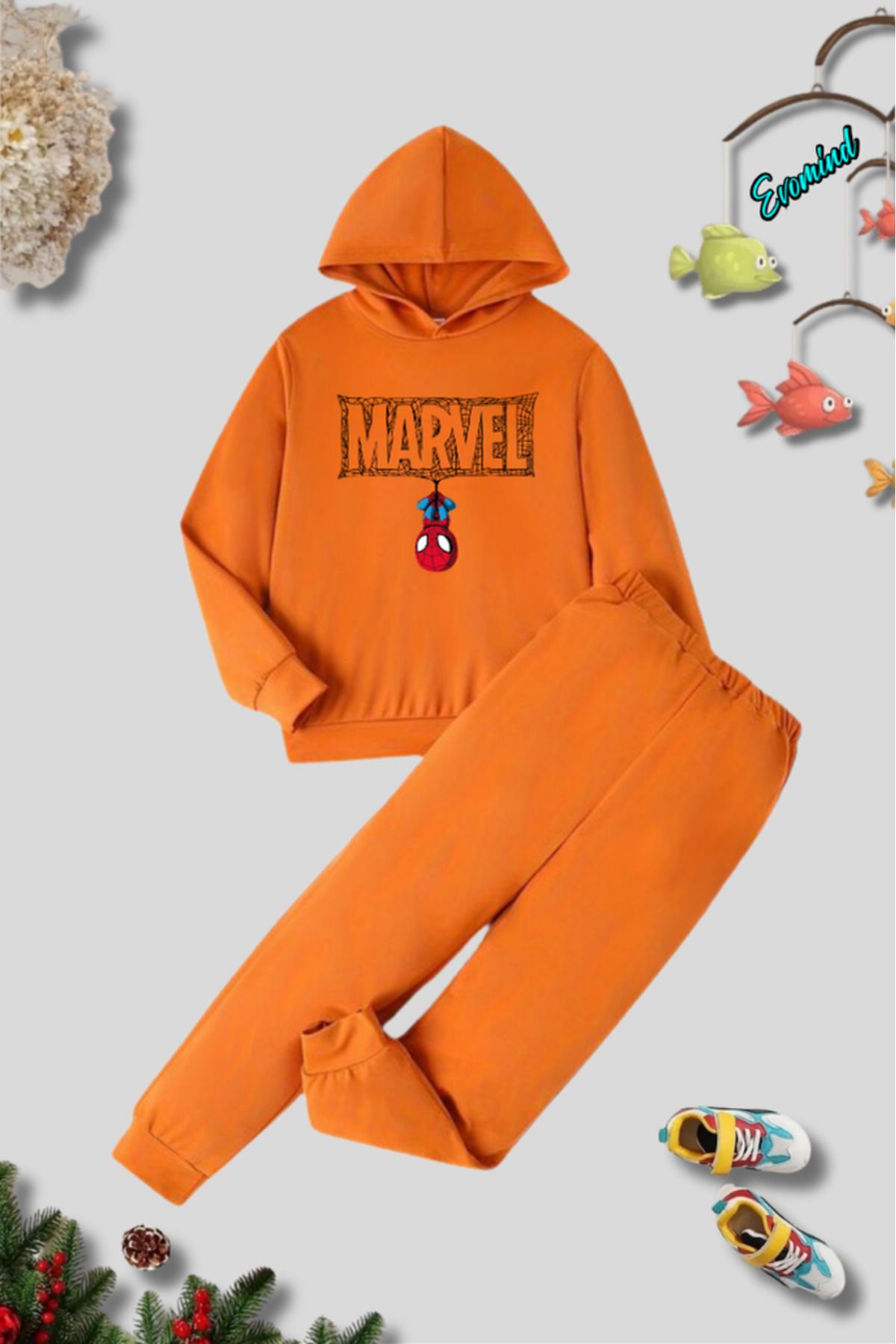 artı4 Set De Trening Pentru Copii Unisex Spider Marvel Imprimat Cu Glugă Unisex - 9–10 years