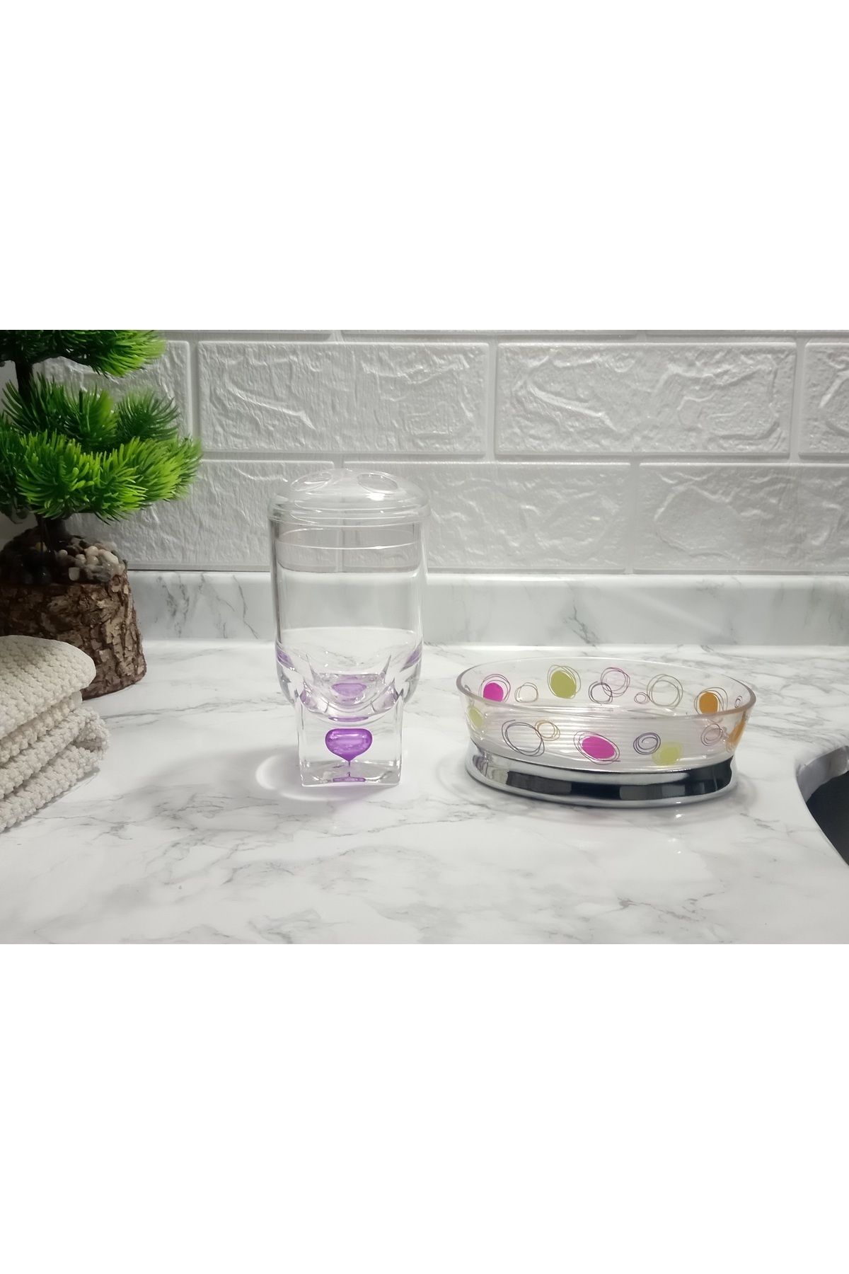 Bosphorus-Lilac Toothbrush and Soap Dish, 2-Piece Bathroom Set 3