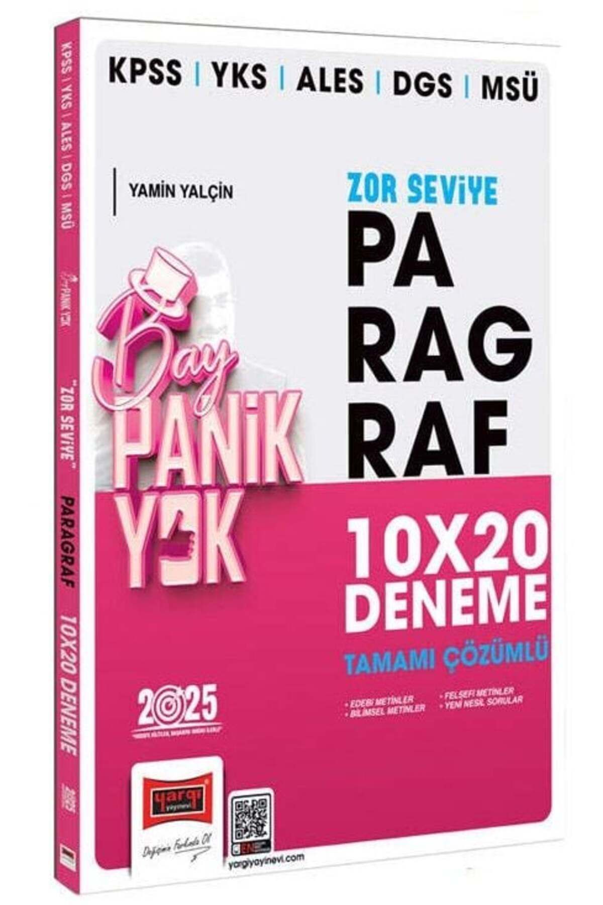Yargı Yayınları Yargı 2025 KPSS YKS ALES DGS MSÜ Paragraf Bay Panik Yok Zor Seviye 10x20 Deneme Çözümlü Yargı Yayınl