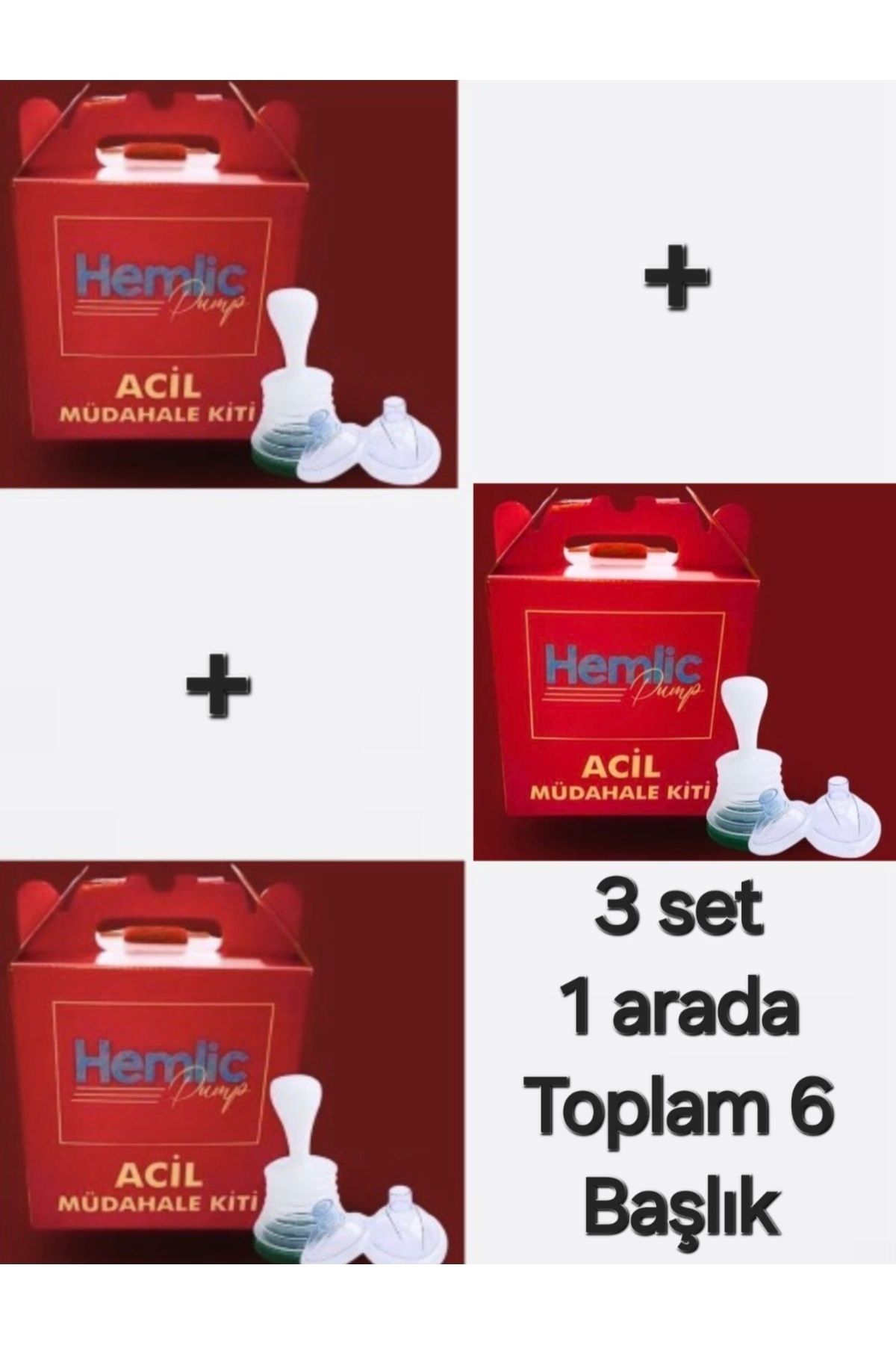 hemlic pump hemlic pompasi-3 set 1 arada - toplam 6 başlık