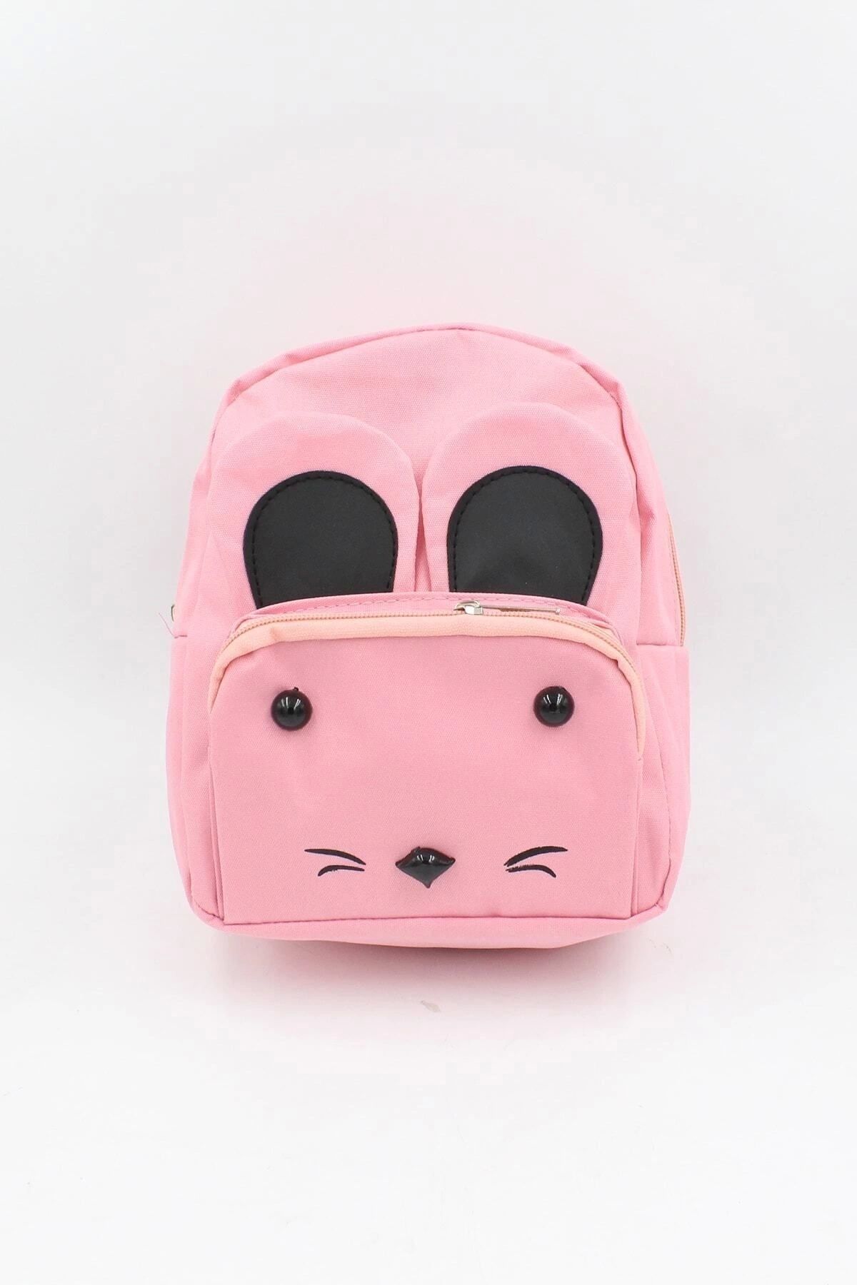 babymiss-Cat Patterned Children's Backpack - Kindergarten, Powder 1