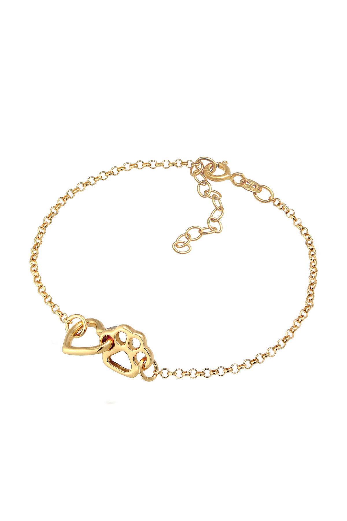 ELLI-Bracelet Children Paw Heart In 925 Sterling Silver Gold Plated 2