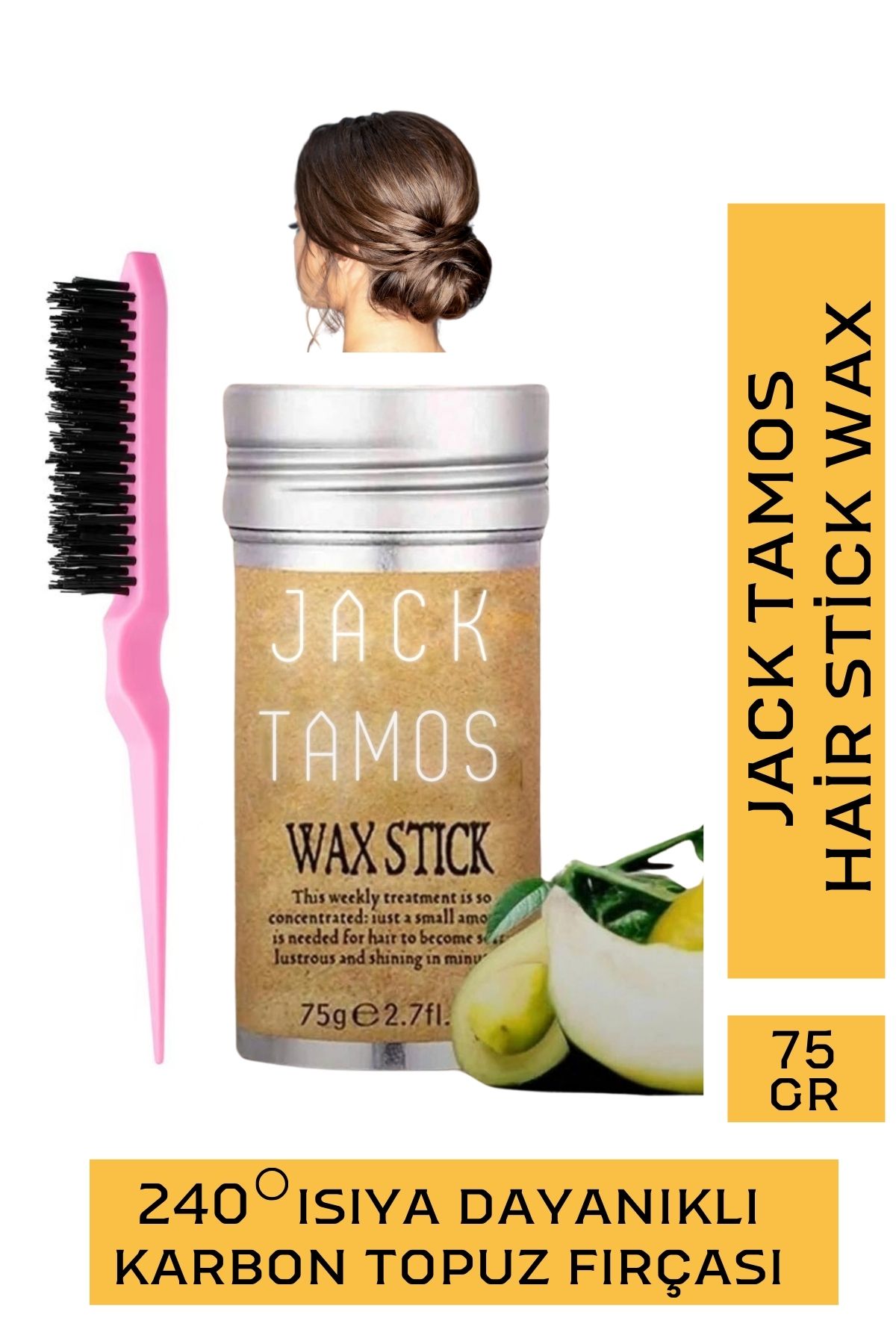 JACK TAMOS Hair Stick Wax 75 gr + Jilet Topuz Fırçası