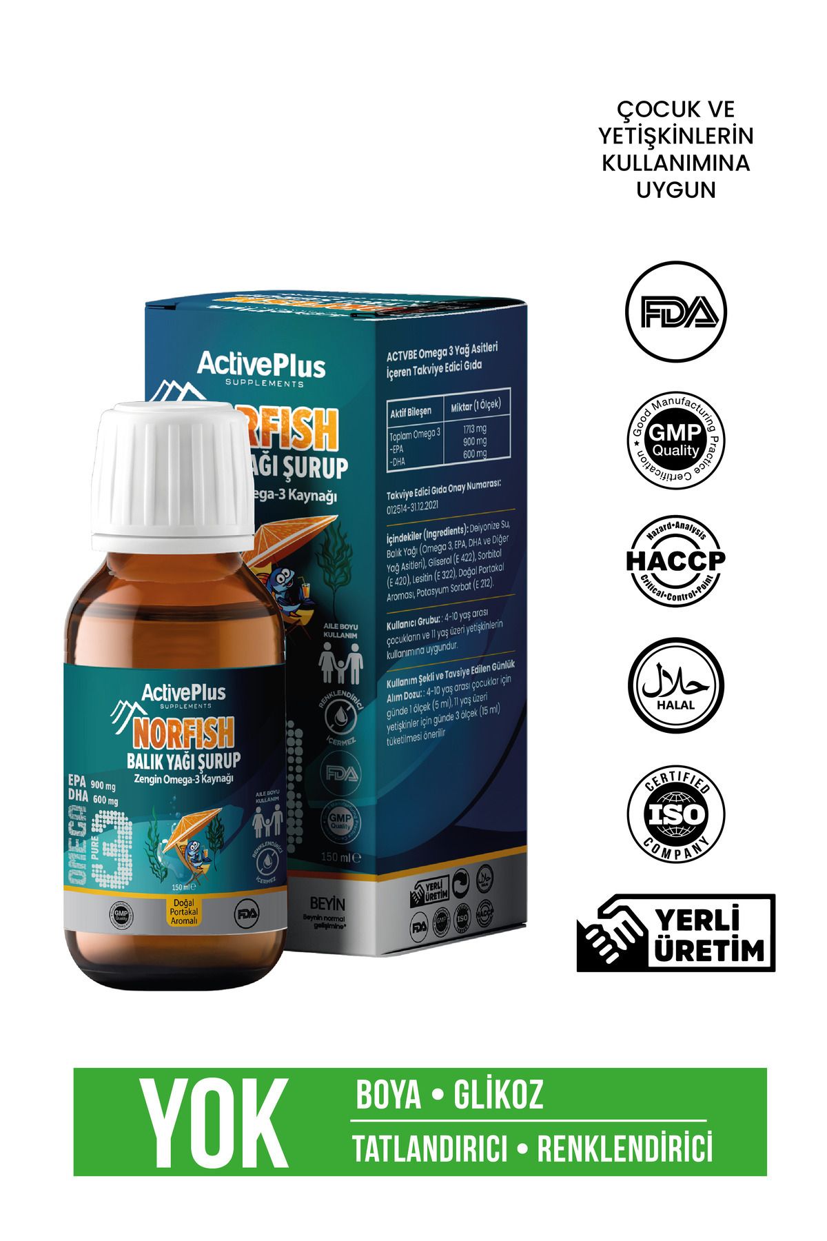 ActiveBee Supplements Norfish Balık Yağı Şurup – Çocuklar Ve Yetişkinler Için Doğal Omega-3 Desteği