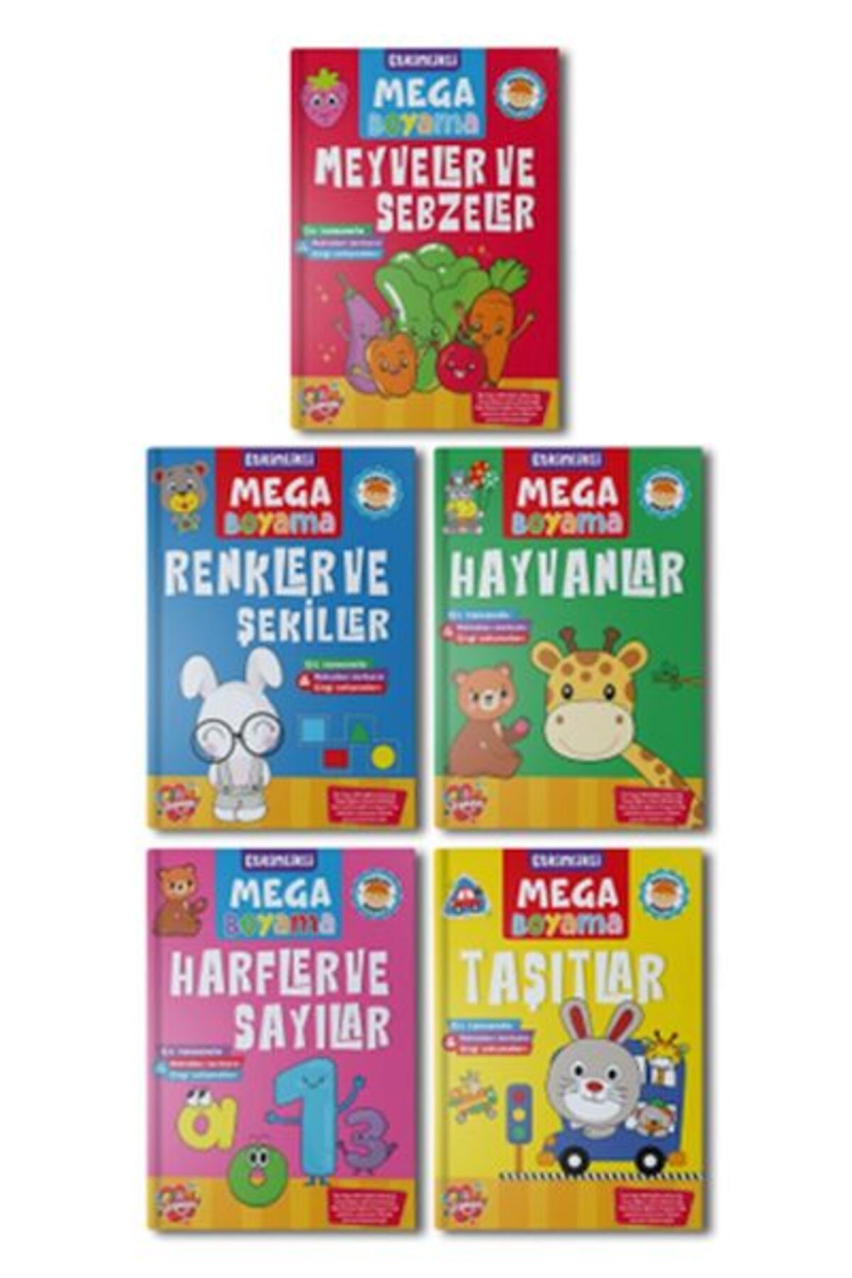 Türk Dil Kurumu Yayınları Etkinlikli Mega Boyama Serisi - 5 Kitap Takım