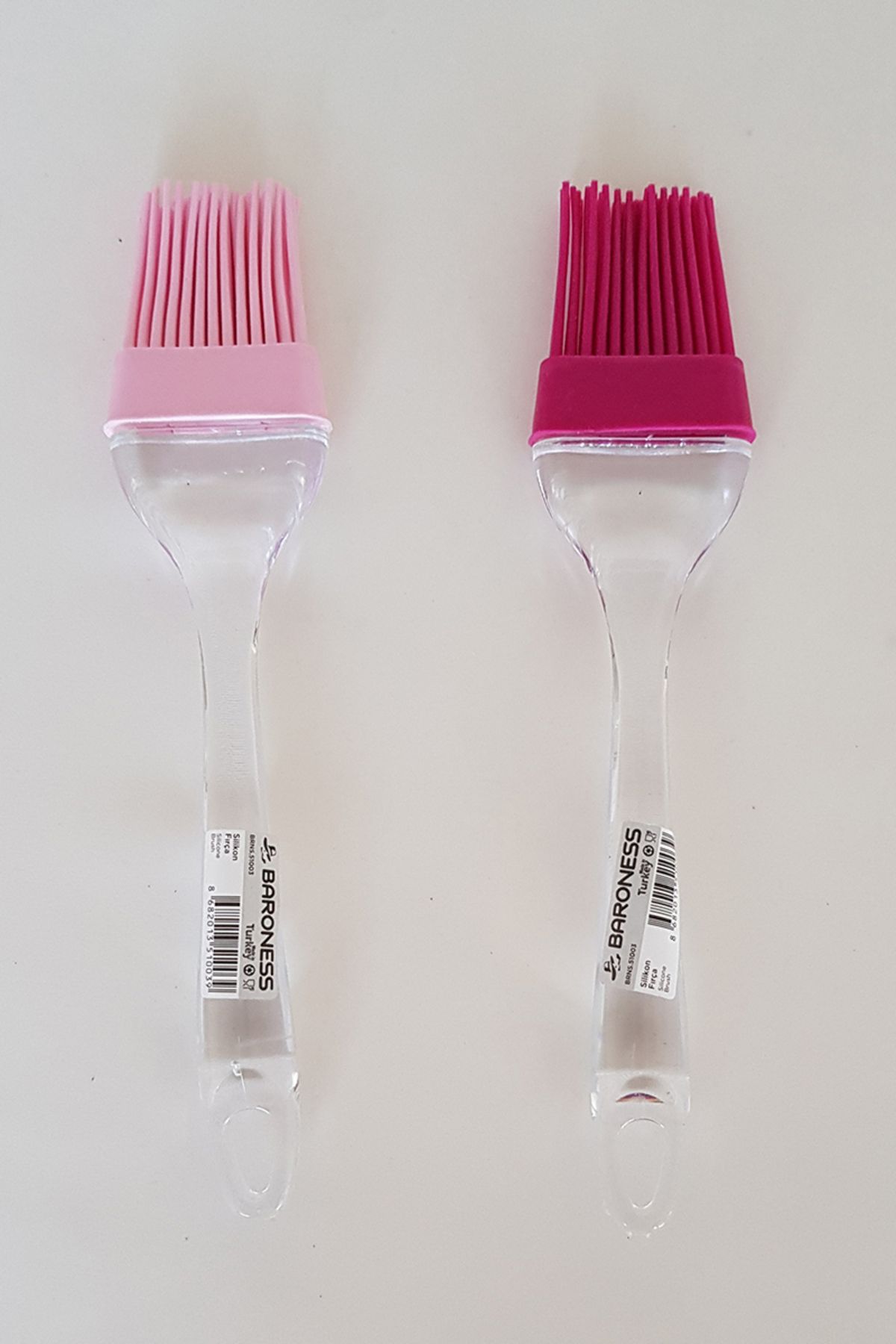 adresiburasi Barones  Silikon Yumurta Fırçası 22 Cm Açık Pembe-Fuşya  2 Li Set