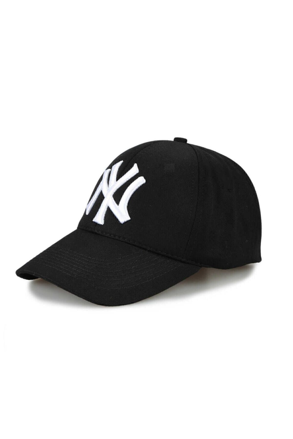 SİYAH Şapka Erkek Kadın Siyah Beyaz Unisex Hip Hop Set Ny New York Yankees Beyzbol Kep Yazlık