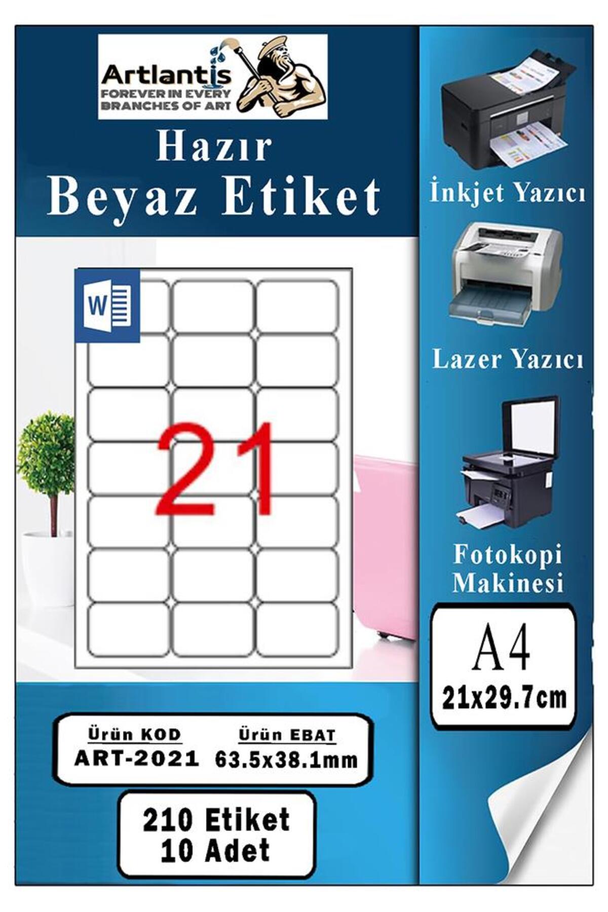 Artlantis A4 Hazır Etiket 63.5x38.1 mm 10 Sayfa 1 Paket Kendinden