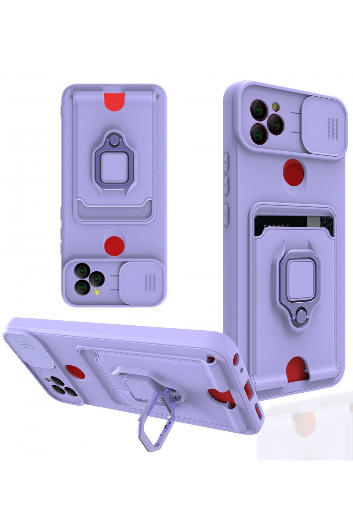cepmoda General Mobile GM 21 - iP Askılı Kamera Sürgülü Neck Rope Çok Amaç Kılıf/Kapak - LİLA
