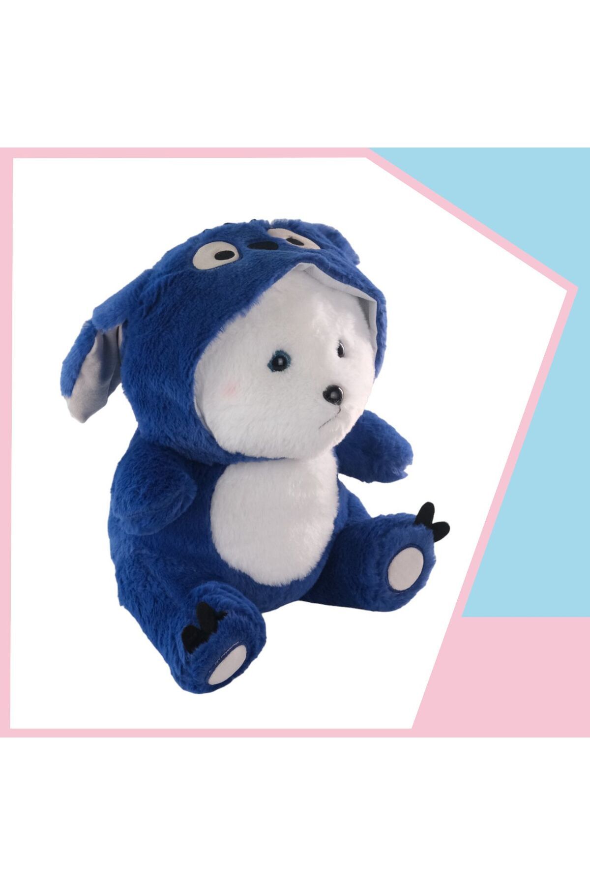 Dada Toys AYI UZUN KULAKLI KAPŞONLU UYKU ARKADAŞI 40 CM MAVİ YNSMR