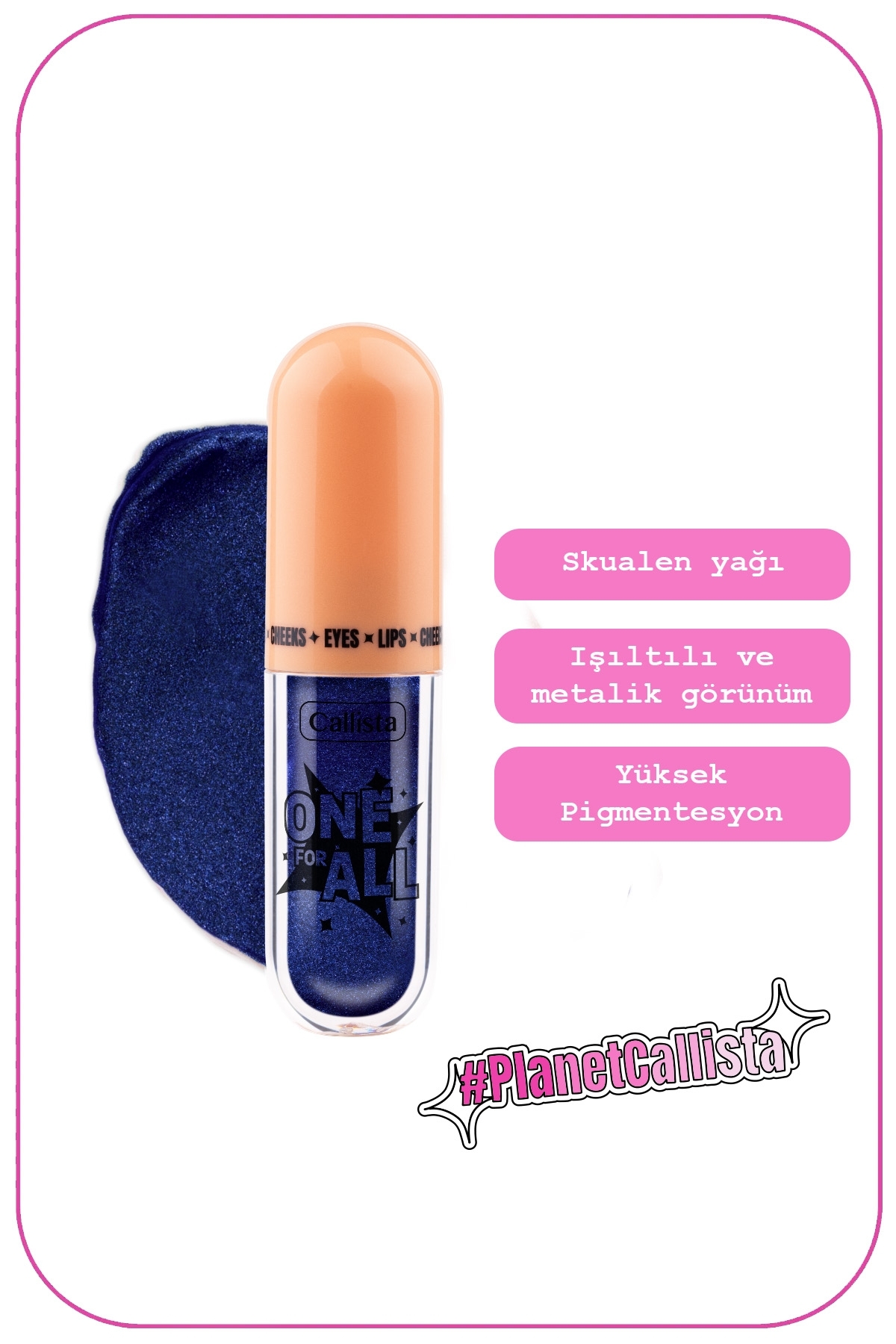 One For All Eyes & Lips & Cheeks Işıltılı Likit Göz farı - 10 Mystick Fall — سرمه‌ای ESH ONE FOR ALL — تصویر 2 از 3