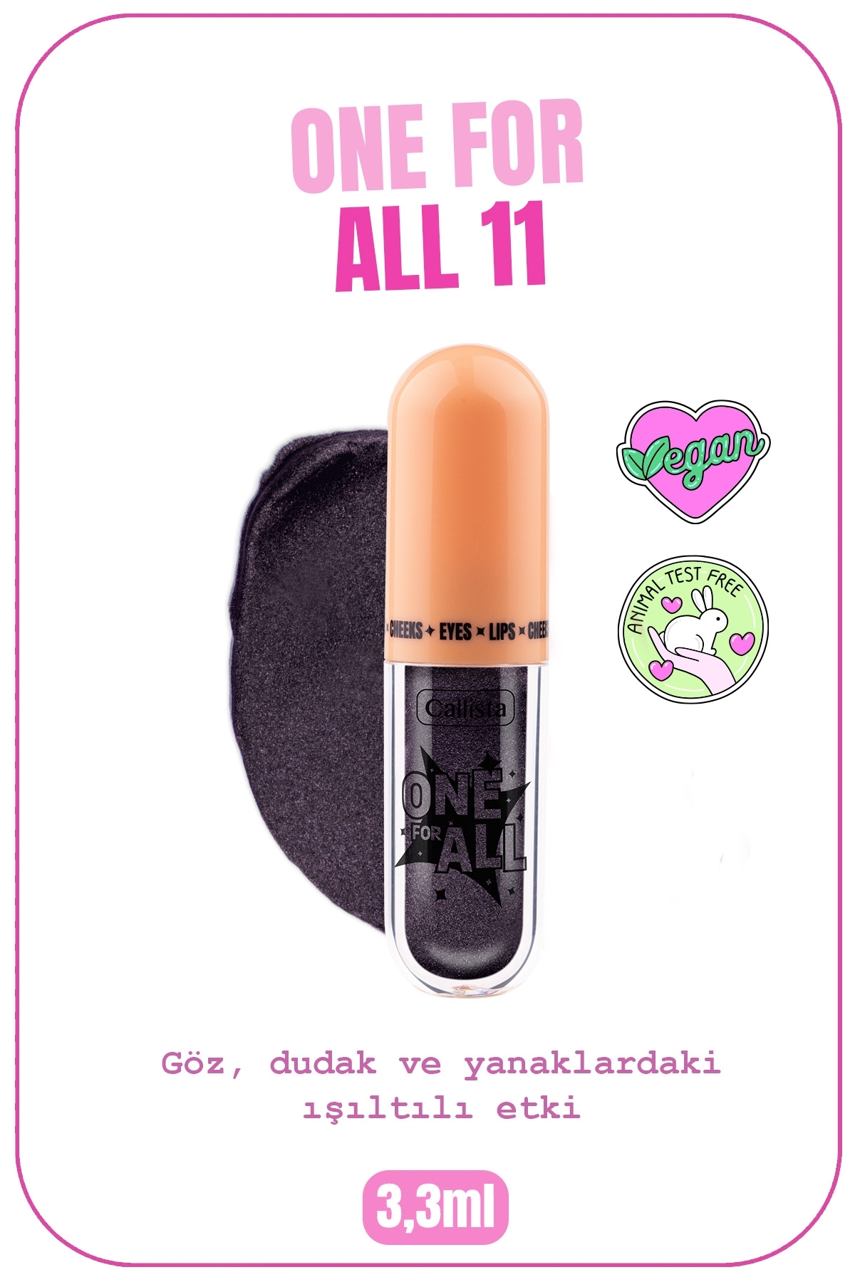 Callista One For All Eyes & Lips & Cheeks Işıltılı Likit Göz farı - 11 Milk Way — مشکی ESH ONE FOR ALL