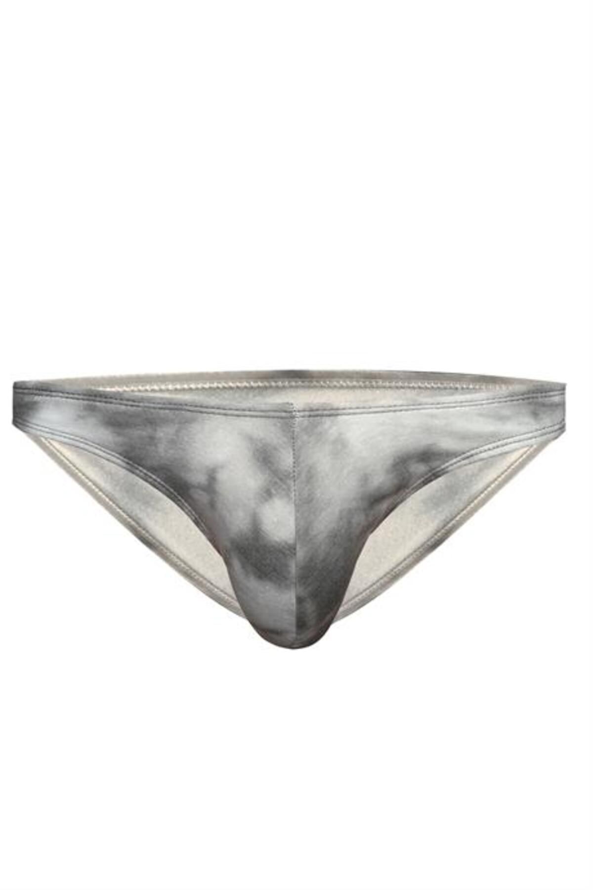 ILISANA-Men's Patterned Gray Slip 1