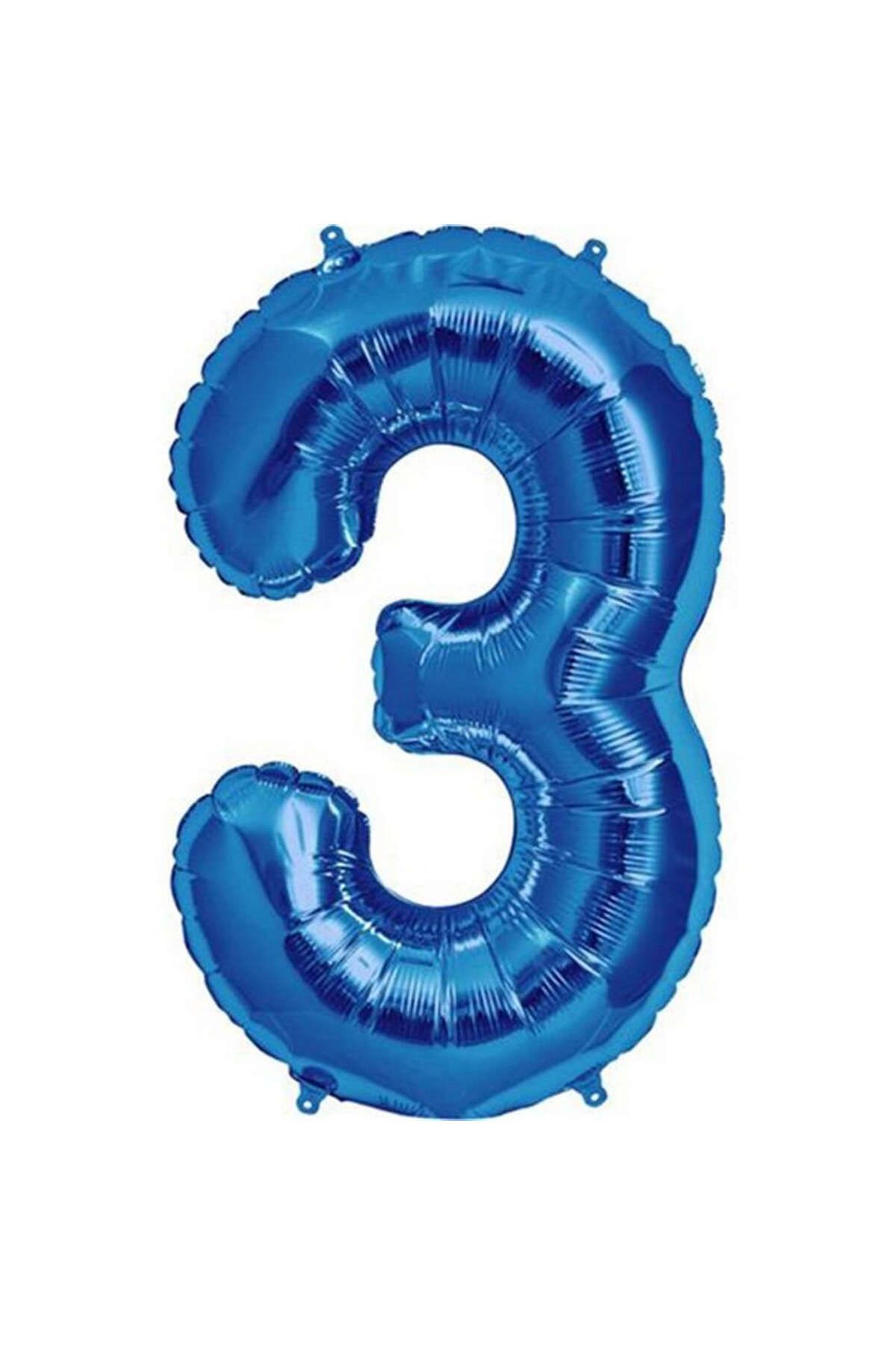 ZERO LAND - 16 inç 3 Rakamı Folyo Balon Mavi 40 cm YKTSN