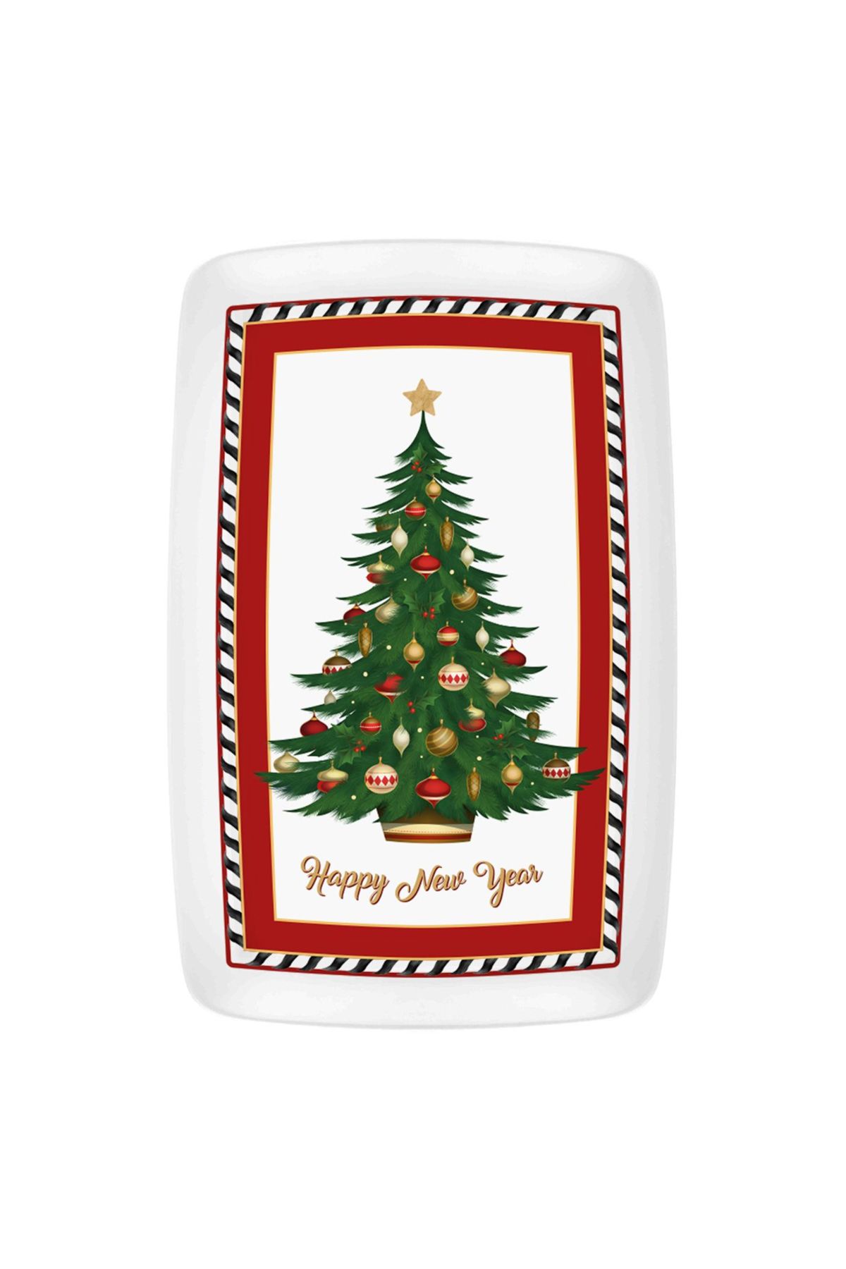 The Mia-Nutcracker Tree Pattern Rectangular Serving 34X25 cm 1
