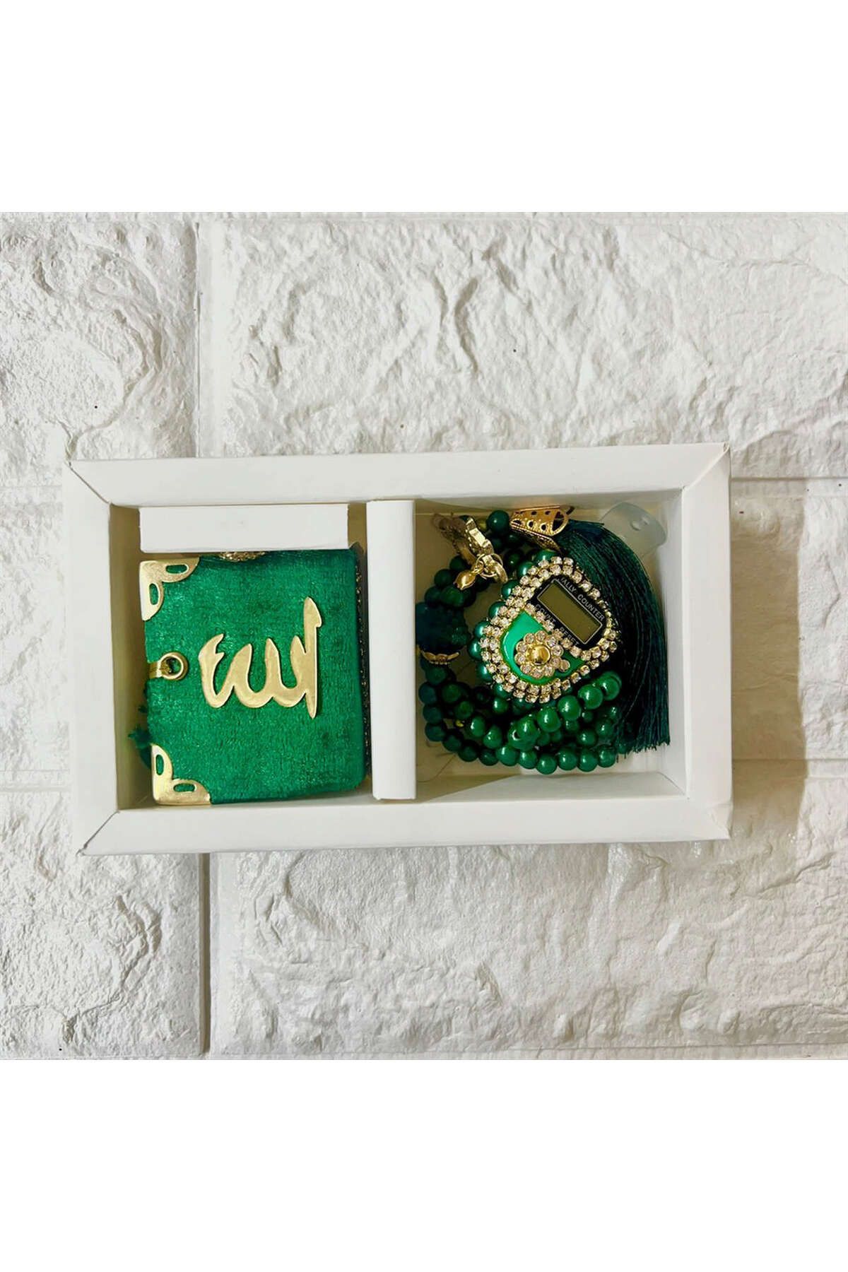 ZERO LAND-Mini Quran - Luxury Rhinestone and Pearl Prayer Beads Gift Set 643140 2