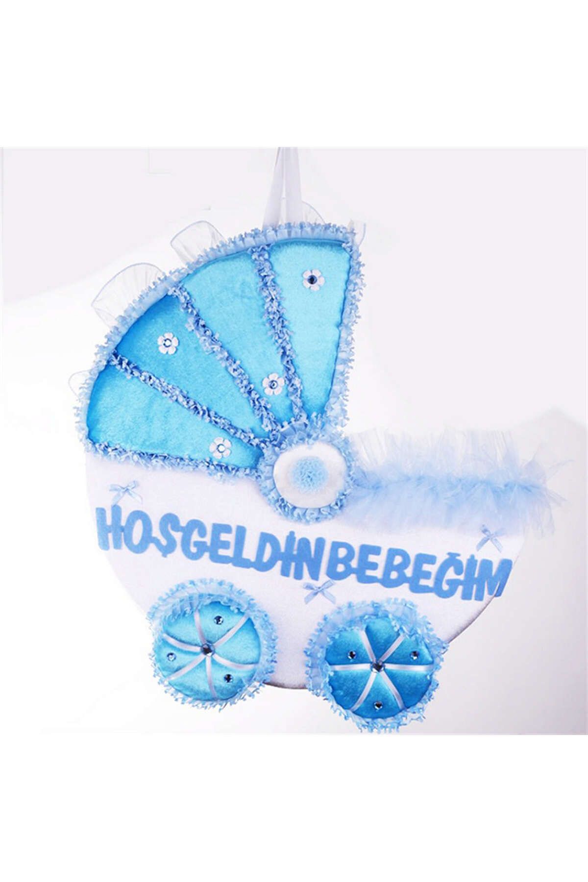 ZERO LAND - Puset Bebek Kapı Süsü Mavi 40 cm 1494159712