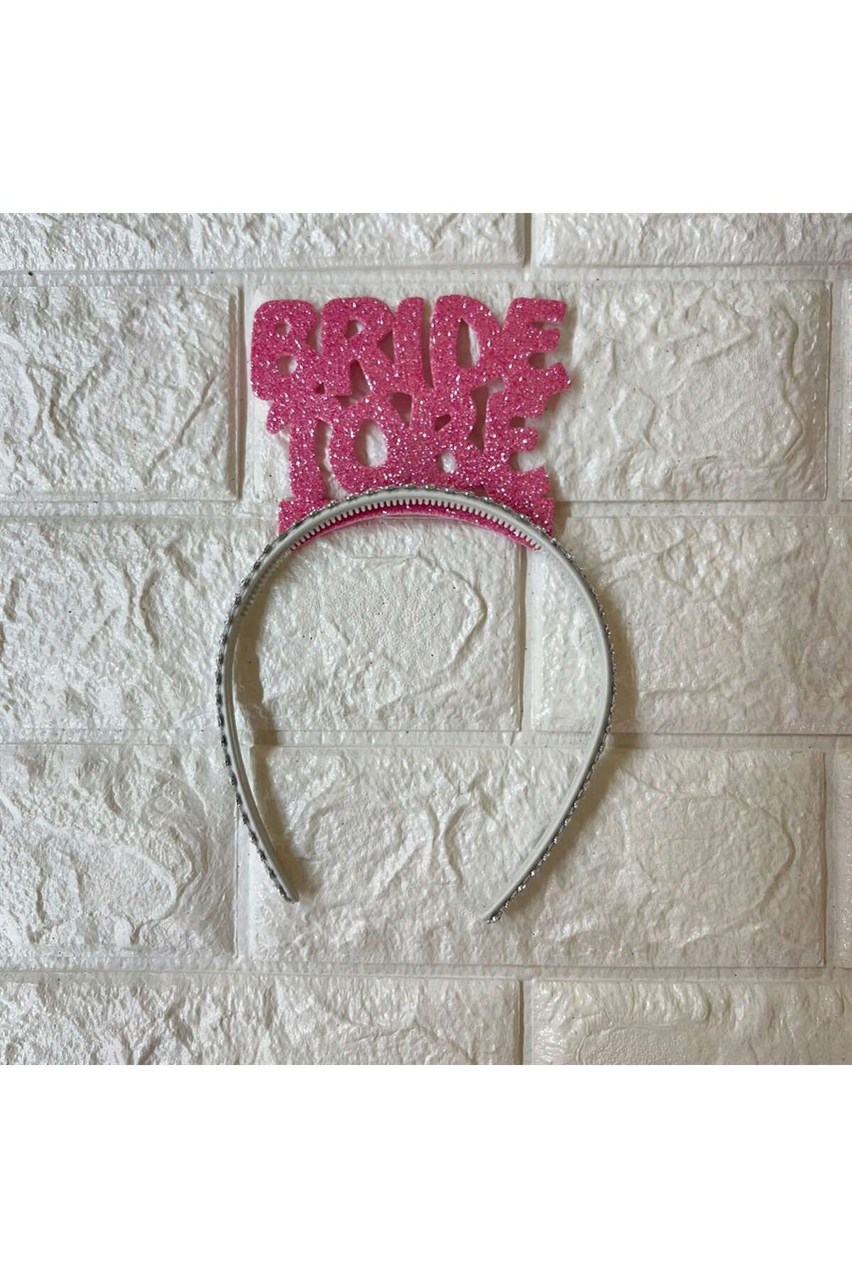 ZERO LAND - Bride To Be Yazılı Plastik Taç Pembe GLSTD