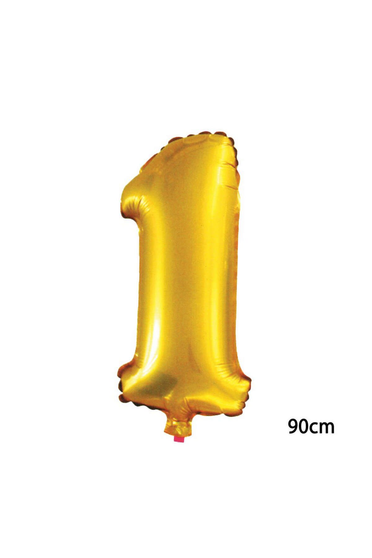ZERO LAND - 40 inç 1 Rakamı Folyo Balon Gold 100 cm YKTSN