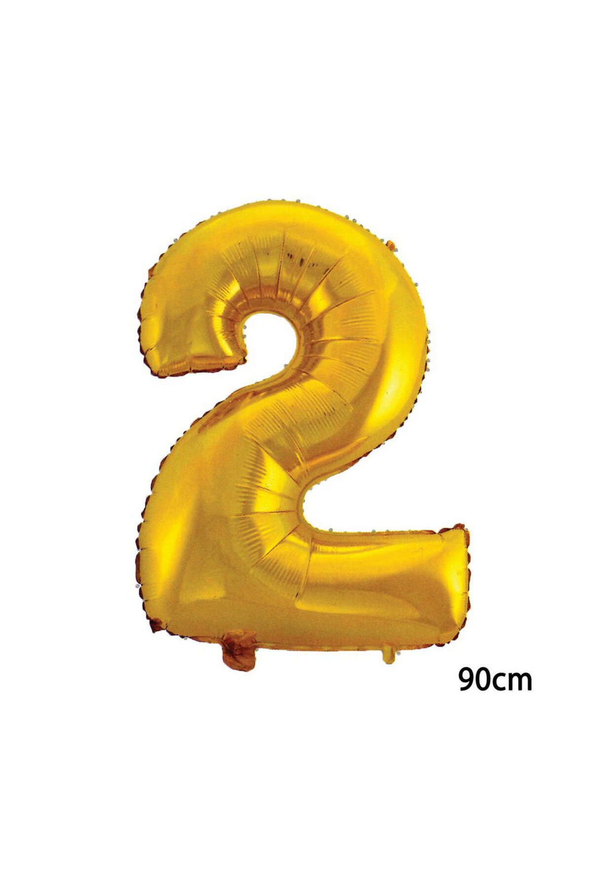 ZERO LAND - 40 inç 2 Rakamı Folyo Balon Gold 100 cm YKTSN