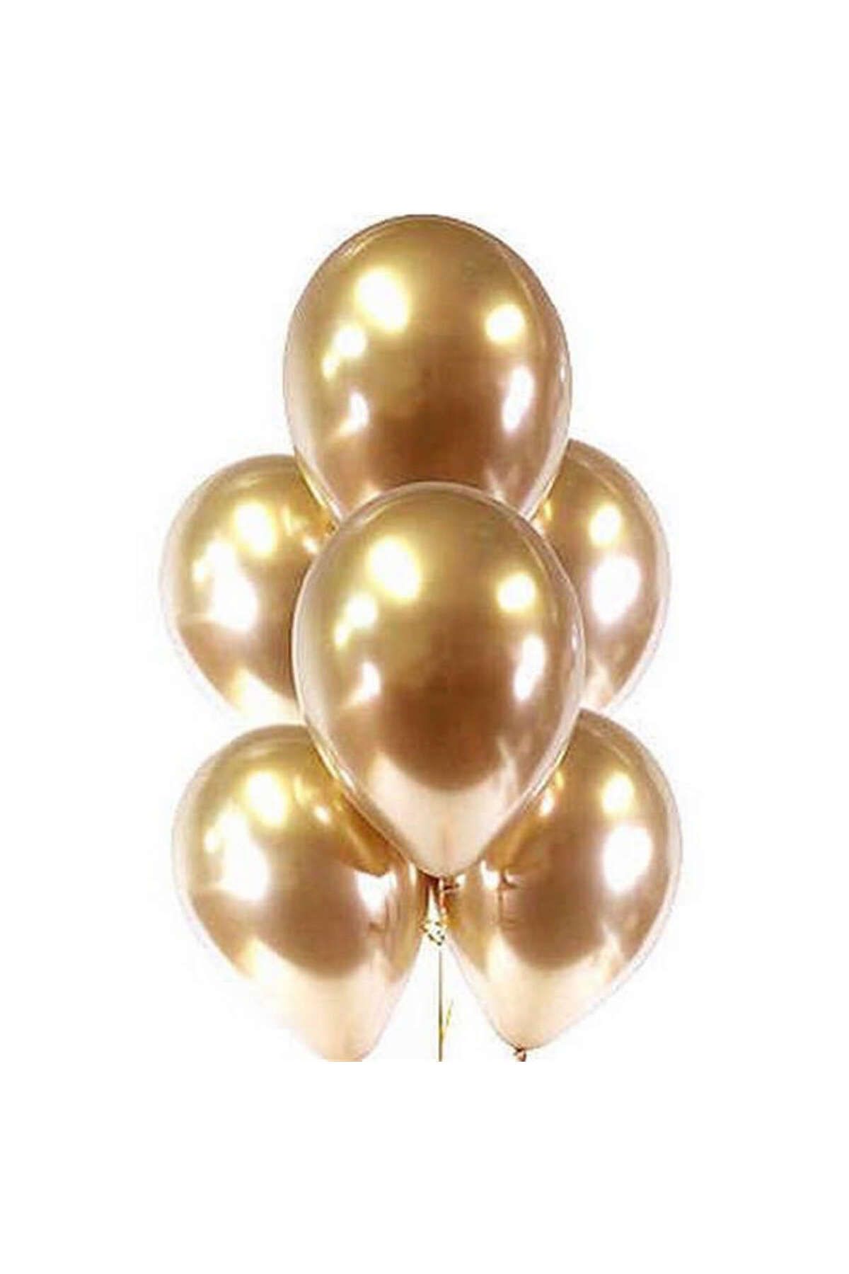 ZERO LAND - 50 adet Krom (Aynalı Çok Parlak ) Balon Gold YKTSN