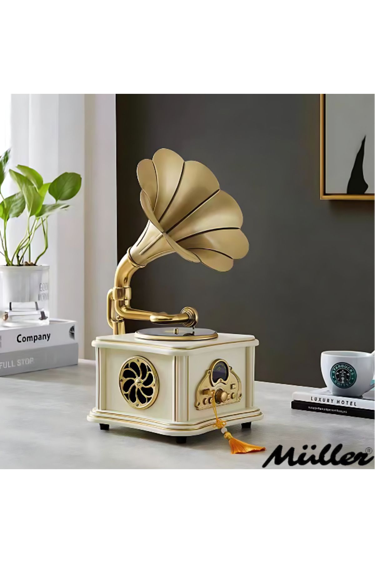 Müller Md-88 Dekoratif Bluetooth Gramofon Görünümlü Ses Sistemi 220*200*400mm