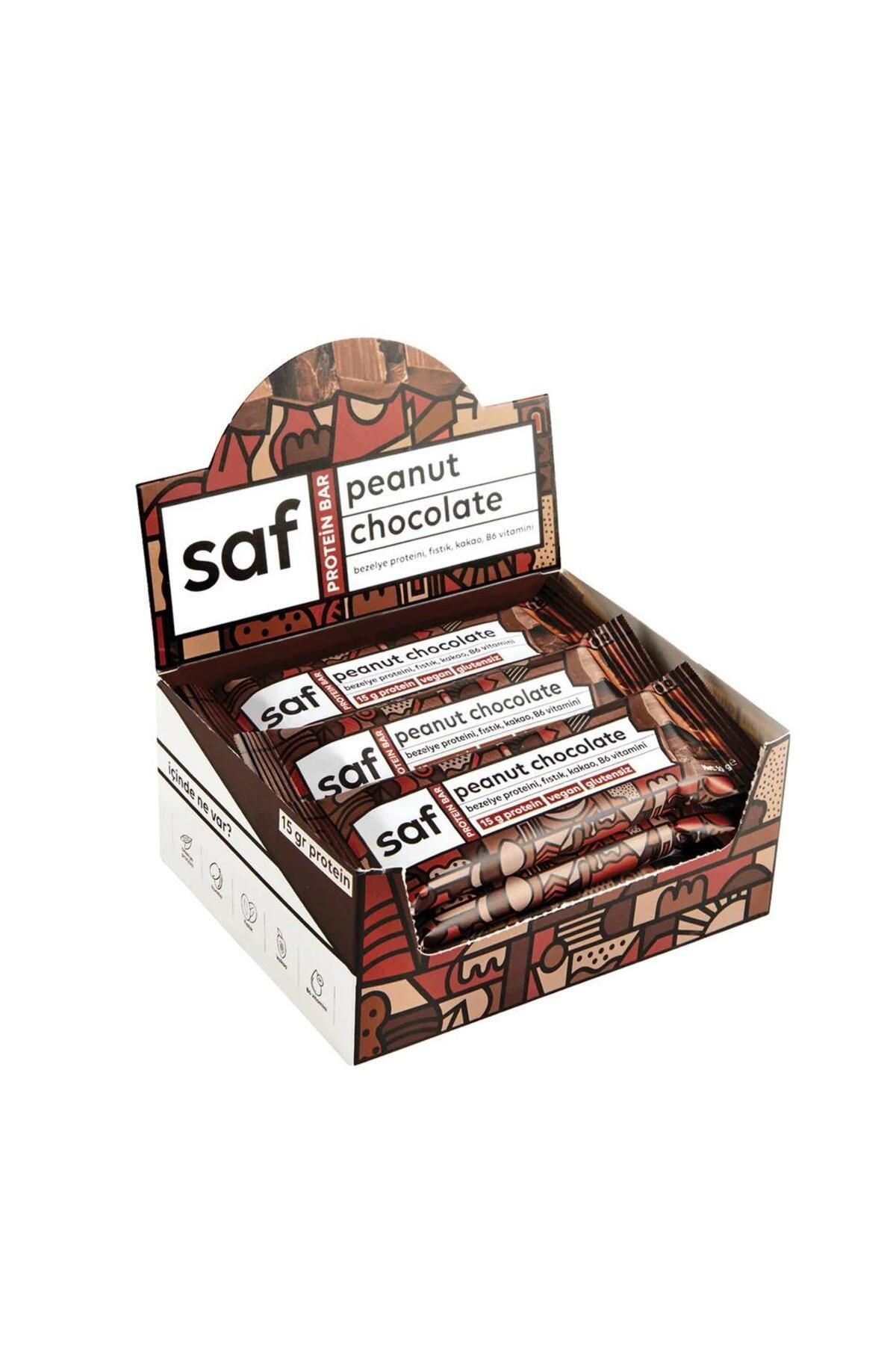 Saf Nutrition Peanut Chocolate High Protein Bar 50 gr X 12